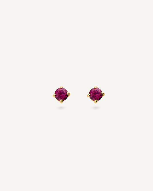 Brinco Stud Alice Rubelita em Ouro 18K