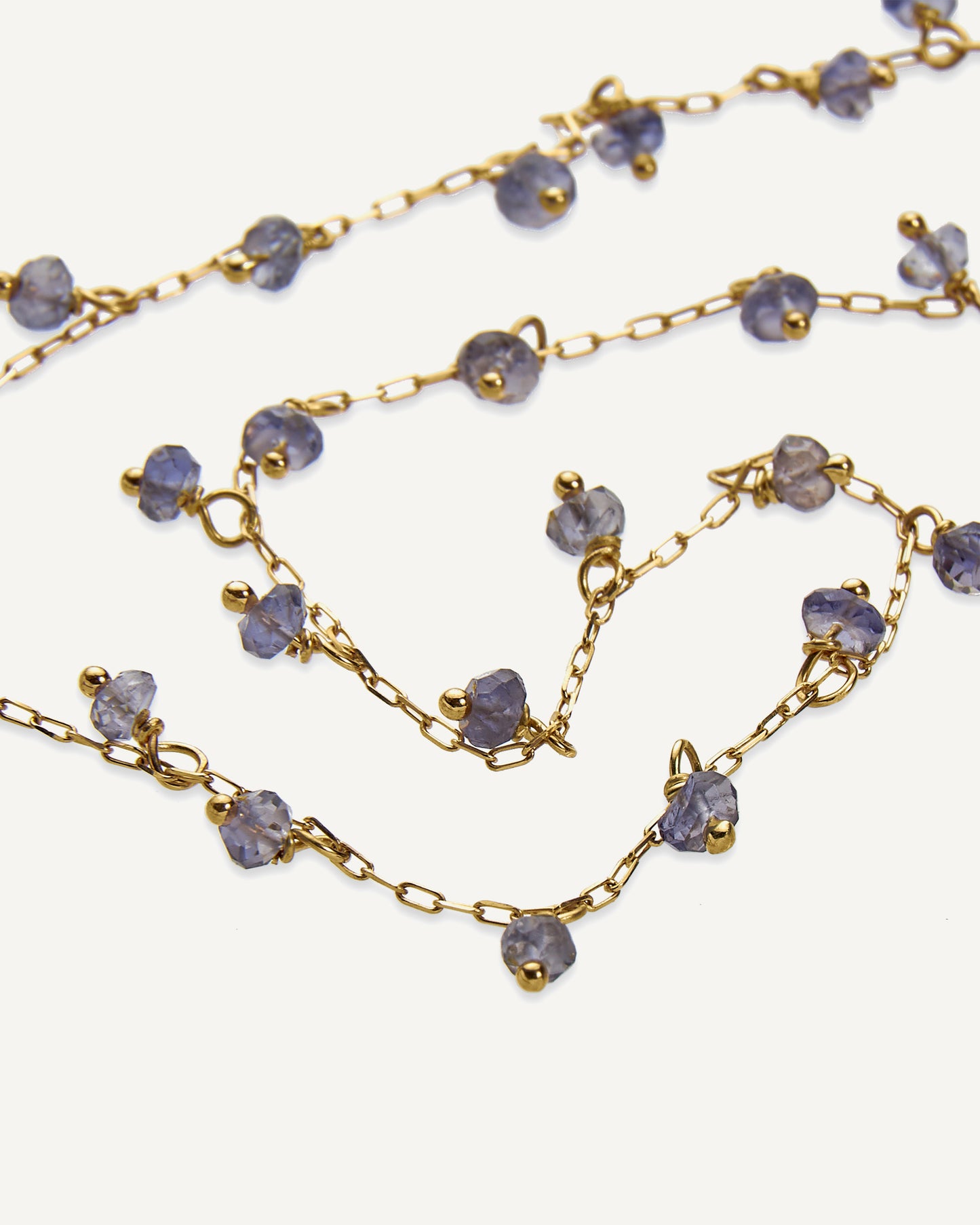 Colar Orvalho em Ouro 18K e Iolitas