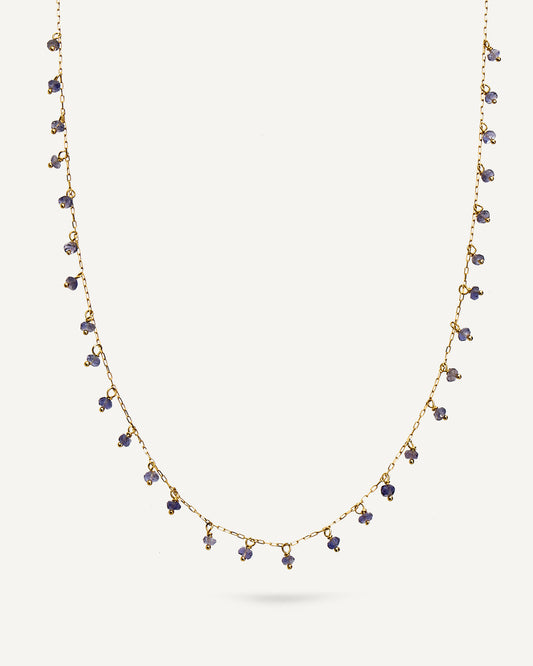 Colar Orvalho em Ouro 18K e Iolitas