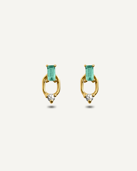 Brinco Bilbao Esmeralda em Ouro 18K