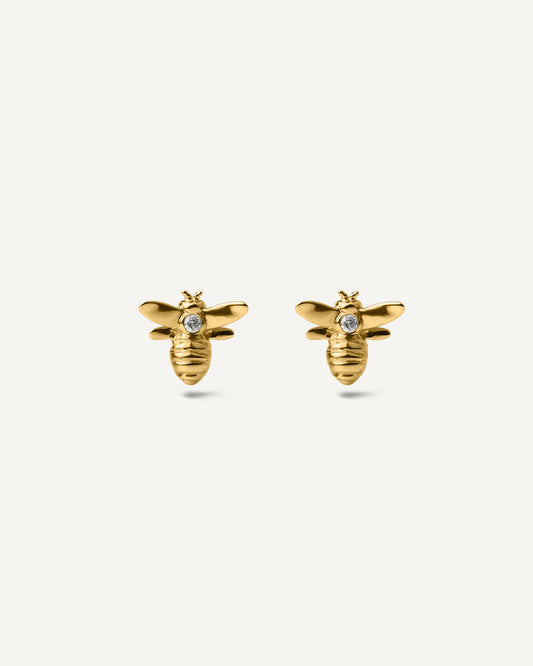 Brinco Bee em Ouro 18K e Diamante