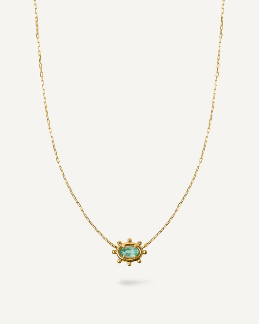 Colar Delfina Esmeralda em Ouro 18K