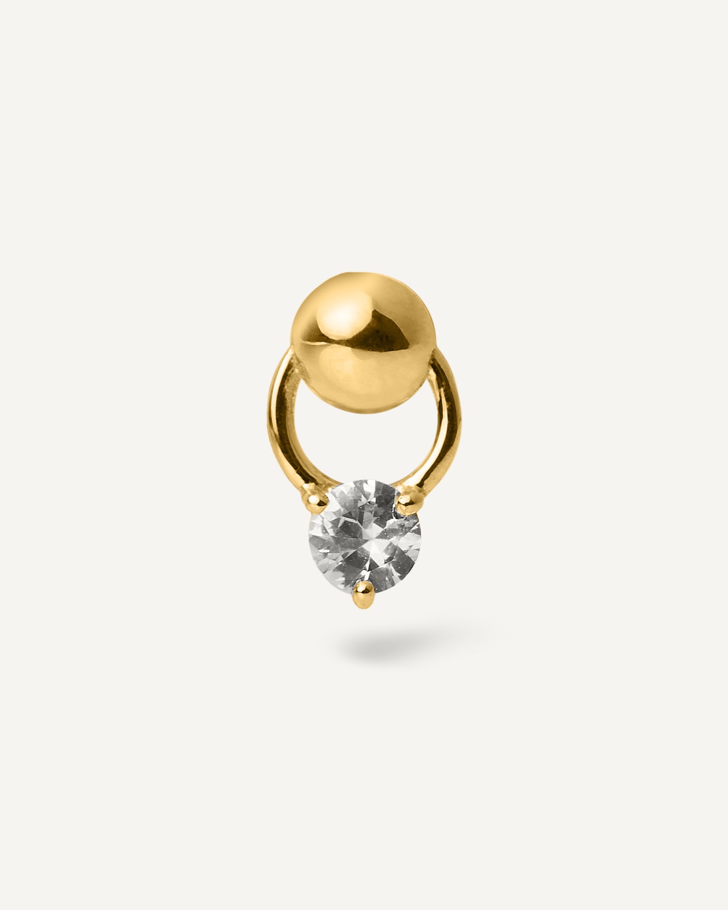 Stud Mia Unitário em Ouro 18k e Safira