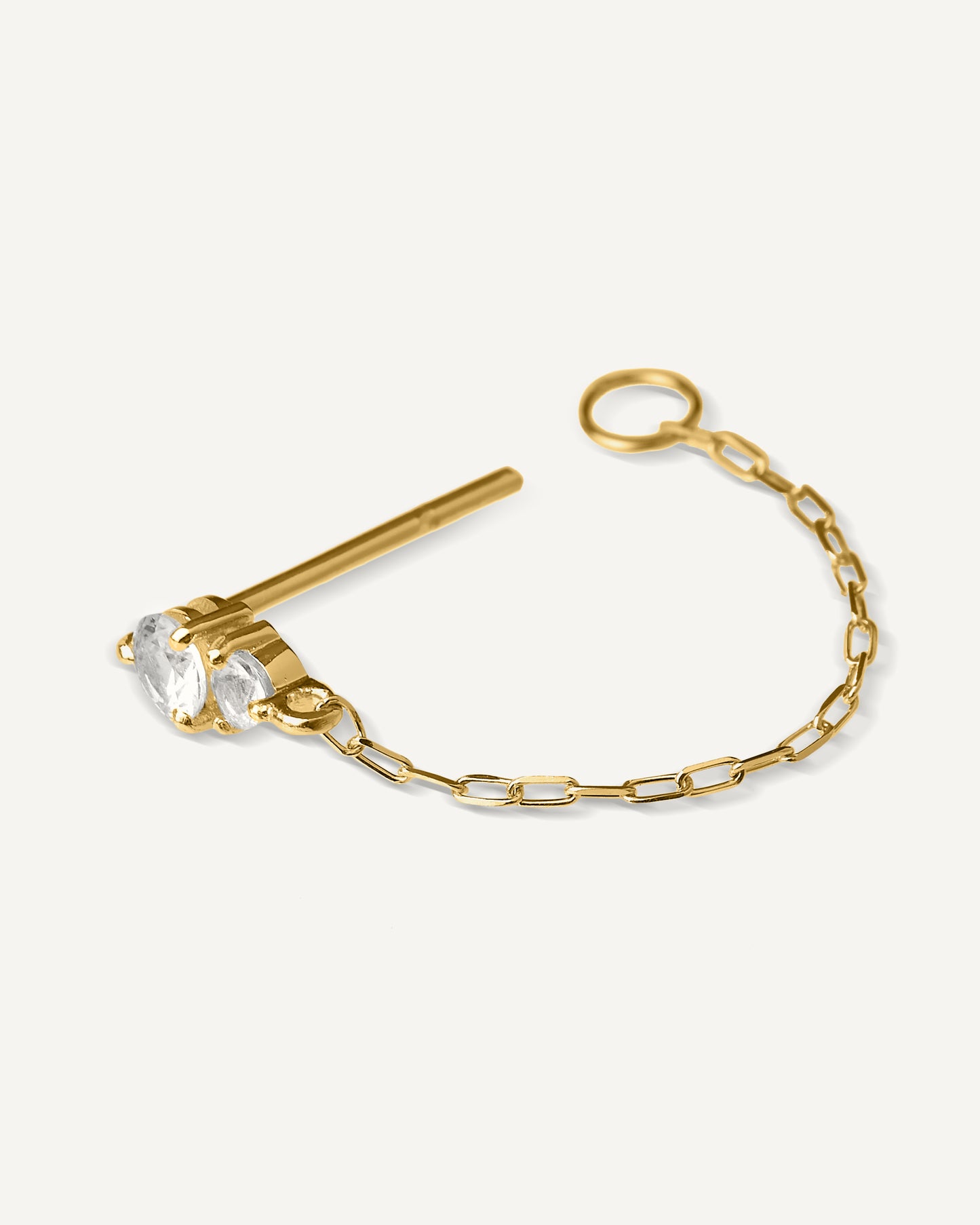 Brinco Bliss Unitário em Ouro 18k e Safira
