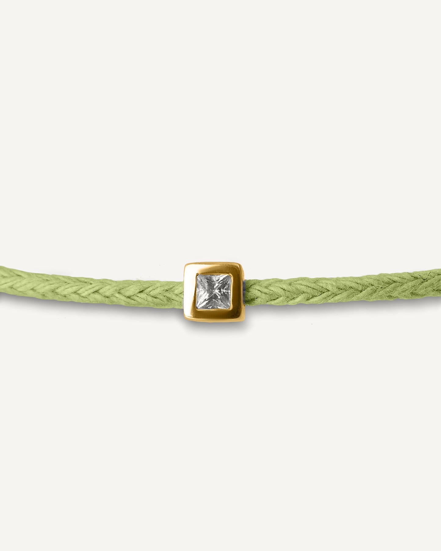 Pulseira Cord Verde em Ouro 18K e Safira