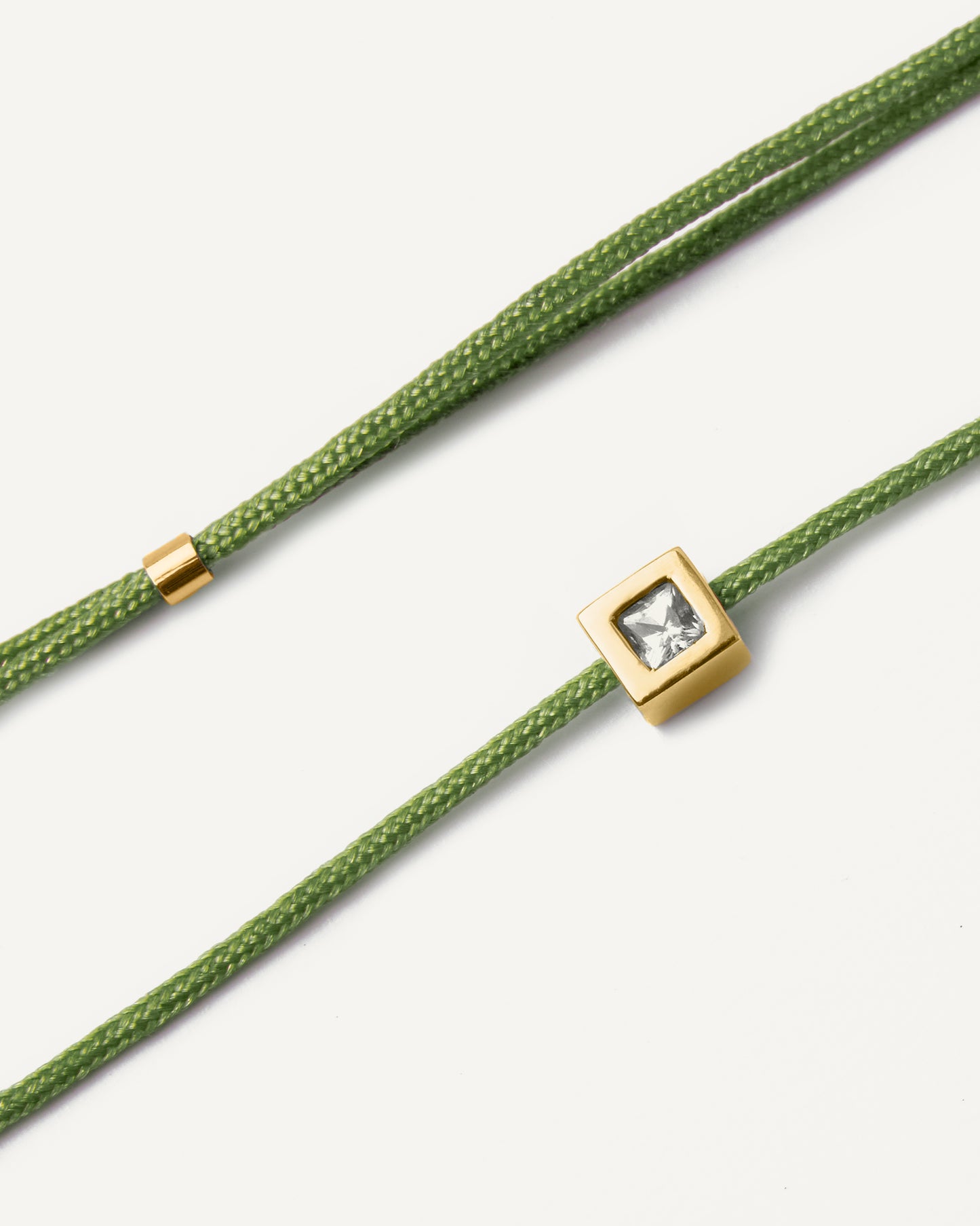 Pulseira Cord Verde em Ouro 18K e Safira
