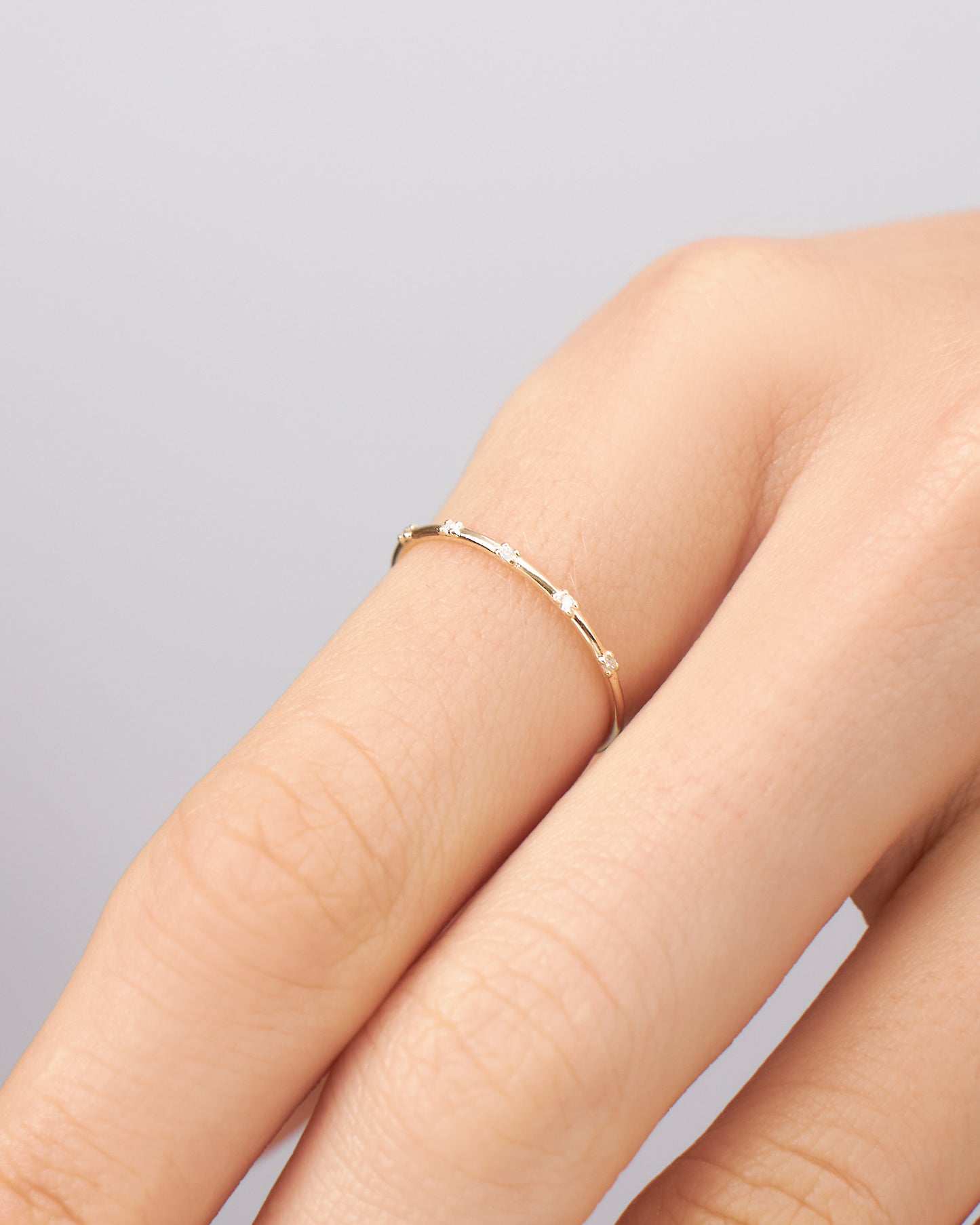 Anel Twig Diamante em Ouro 18K