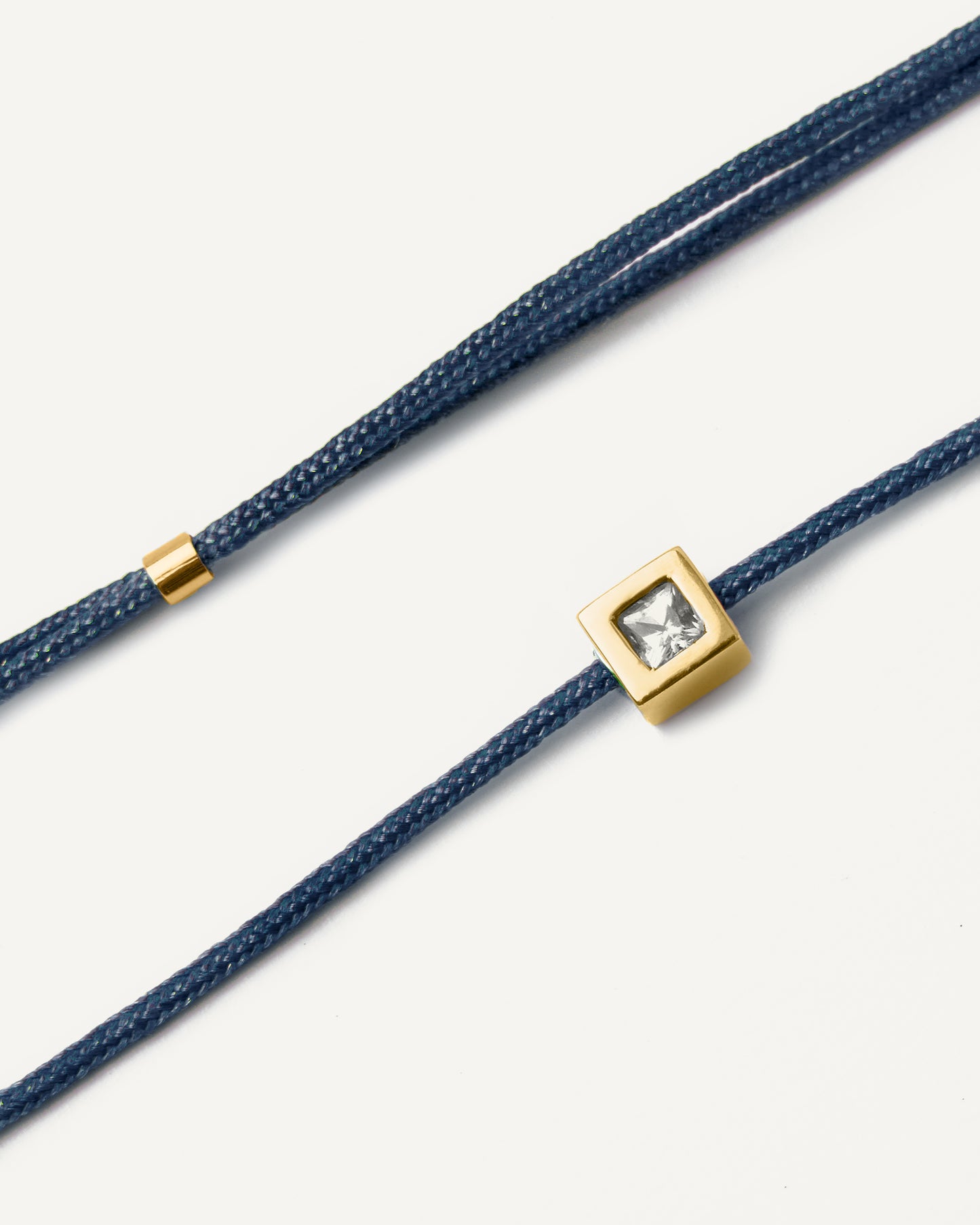 Pulseira Cord Azul-Marinho em Ouro 18K e Safira