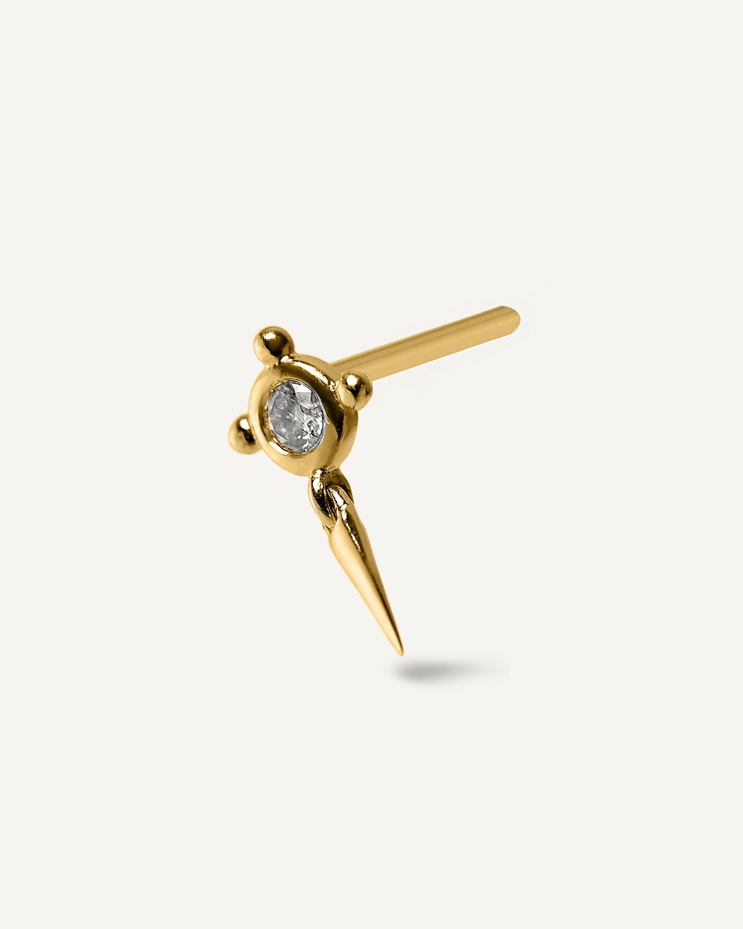 Brinco Fortuna Unitário em Ouro 18K e Diamante