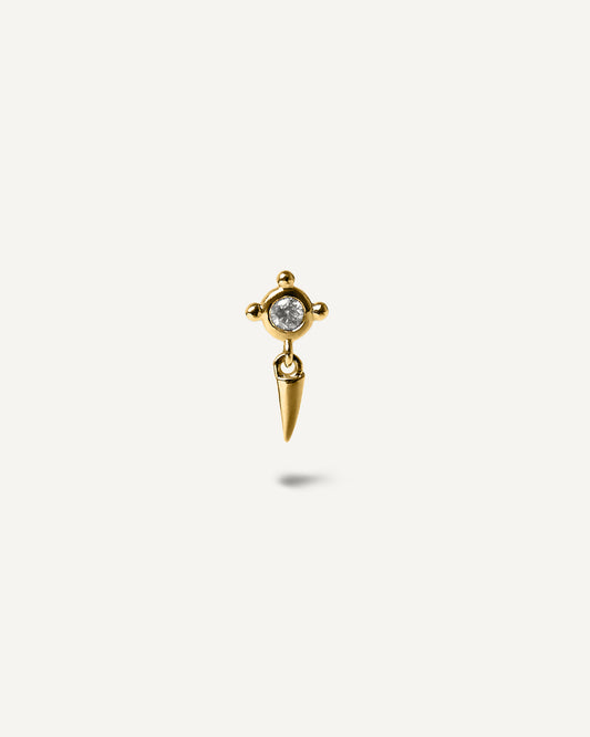 Brinco Fortuna Unitário em Ouro 18K e Diamante