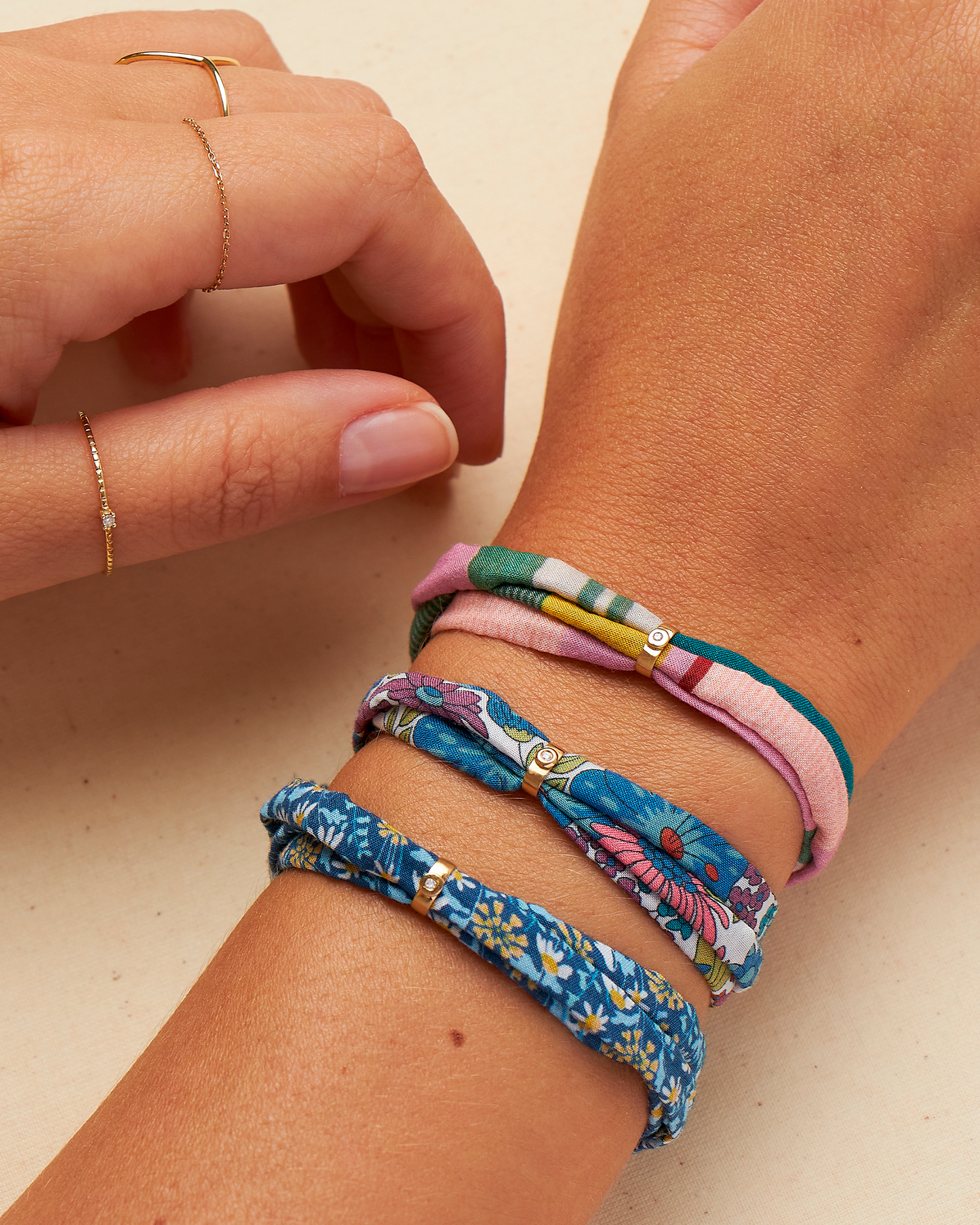 Pulseira Cotton Azul em Ouro 18K e Diamante