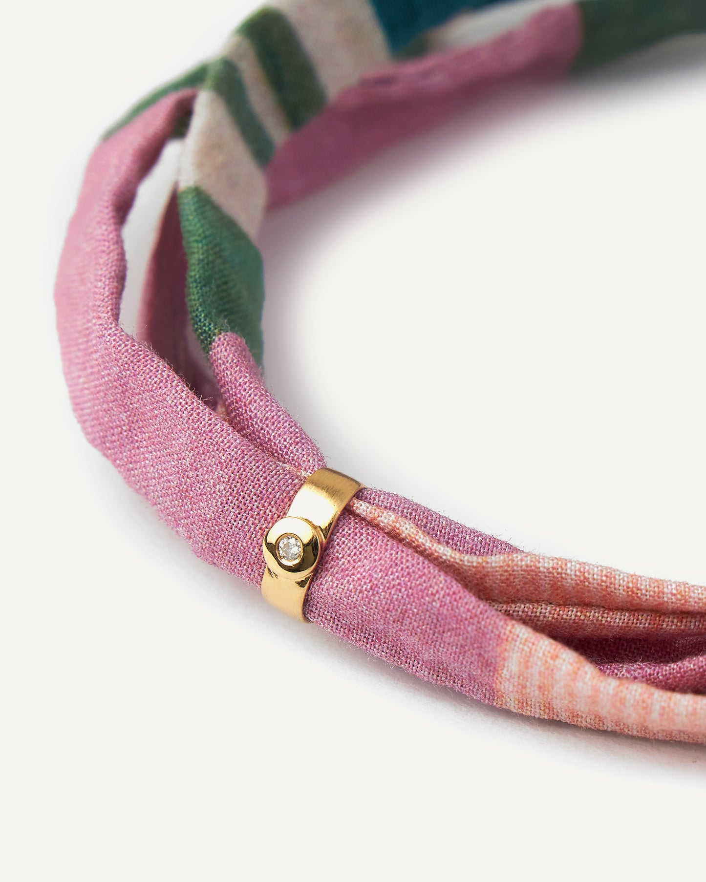 Pulseira Cotton Listras em Ouro 18K e Diamante