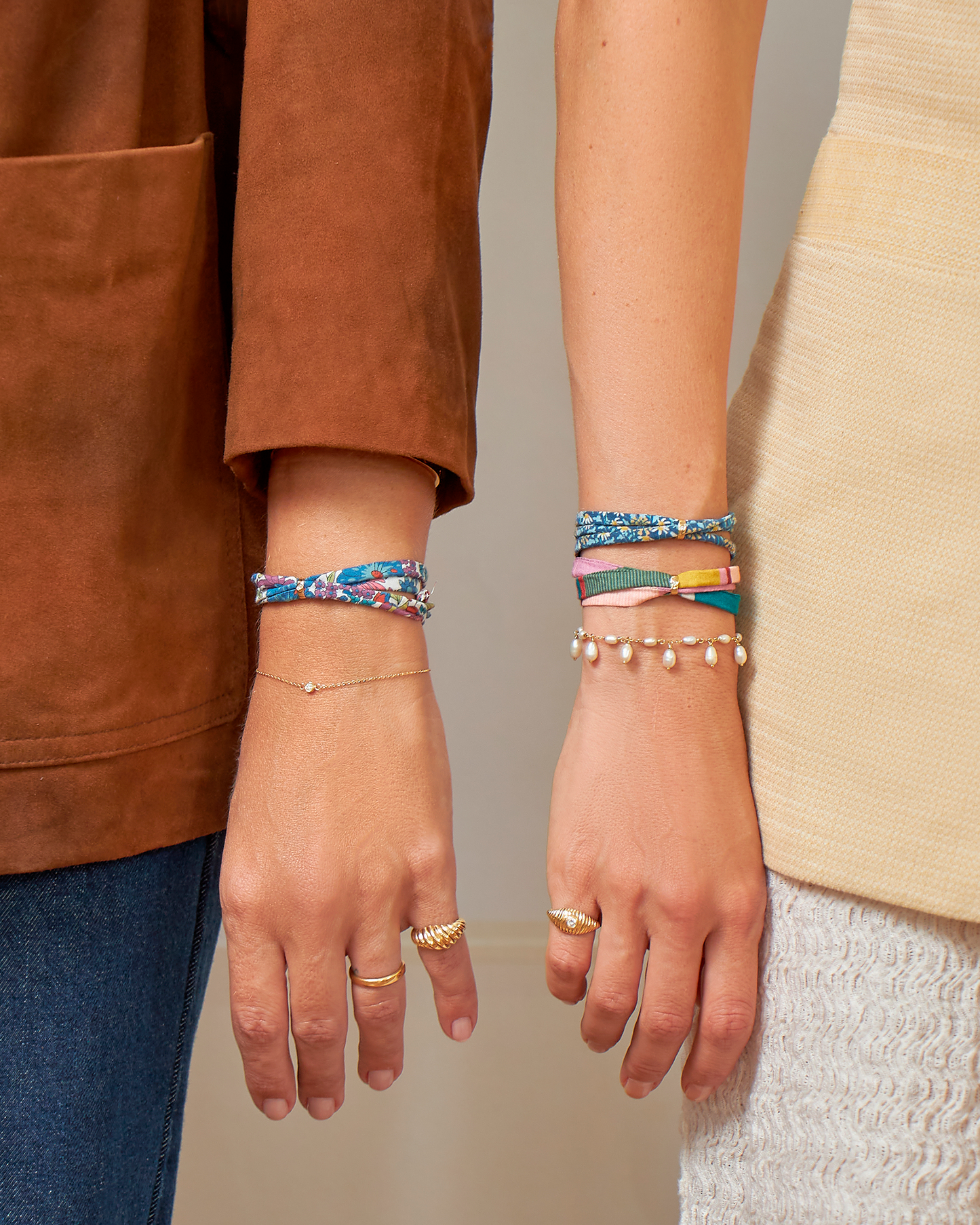 Pulseira Cotton Listras em Ouro 18K e Diamante