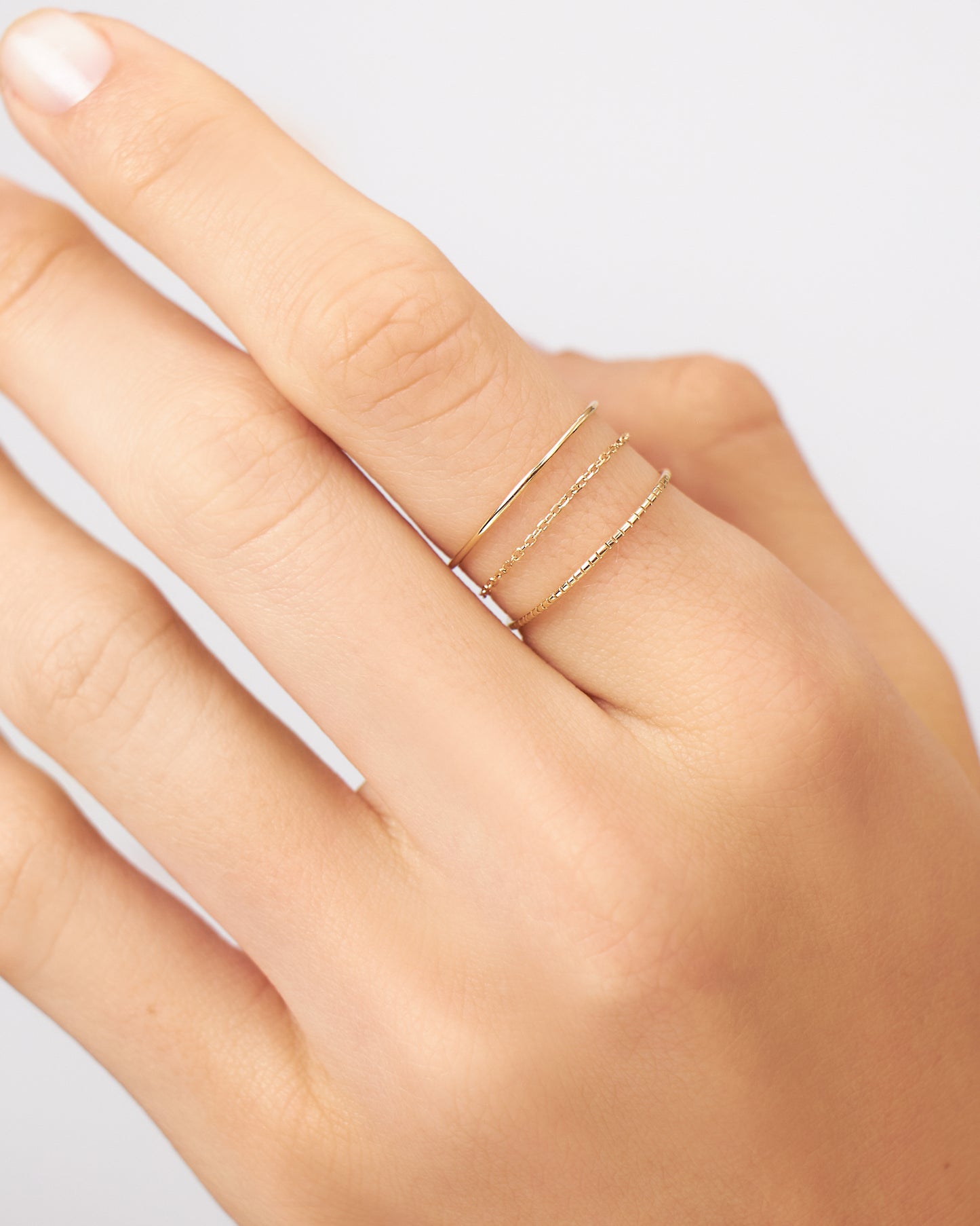 Anéis Tiny Trio Lil em Ouro 18K