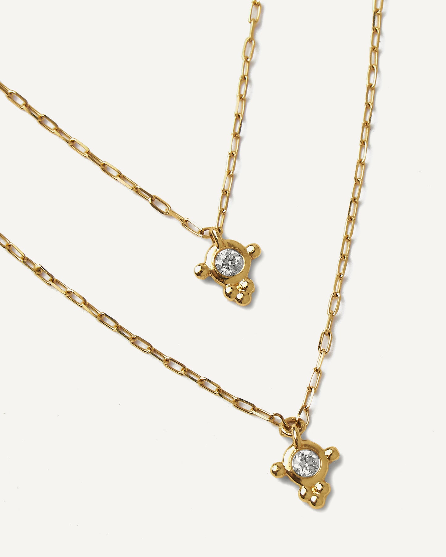 Colar Stella Duplo em Ouro 18k e Diamante