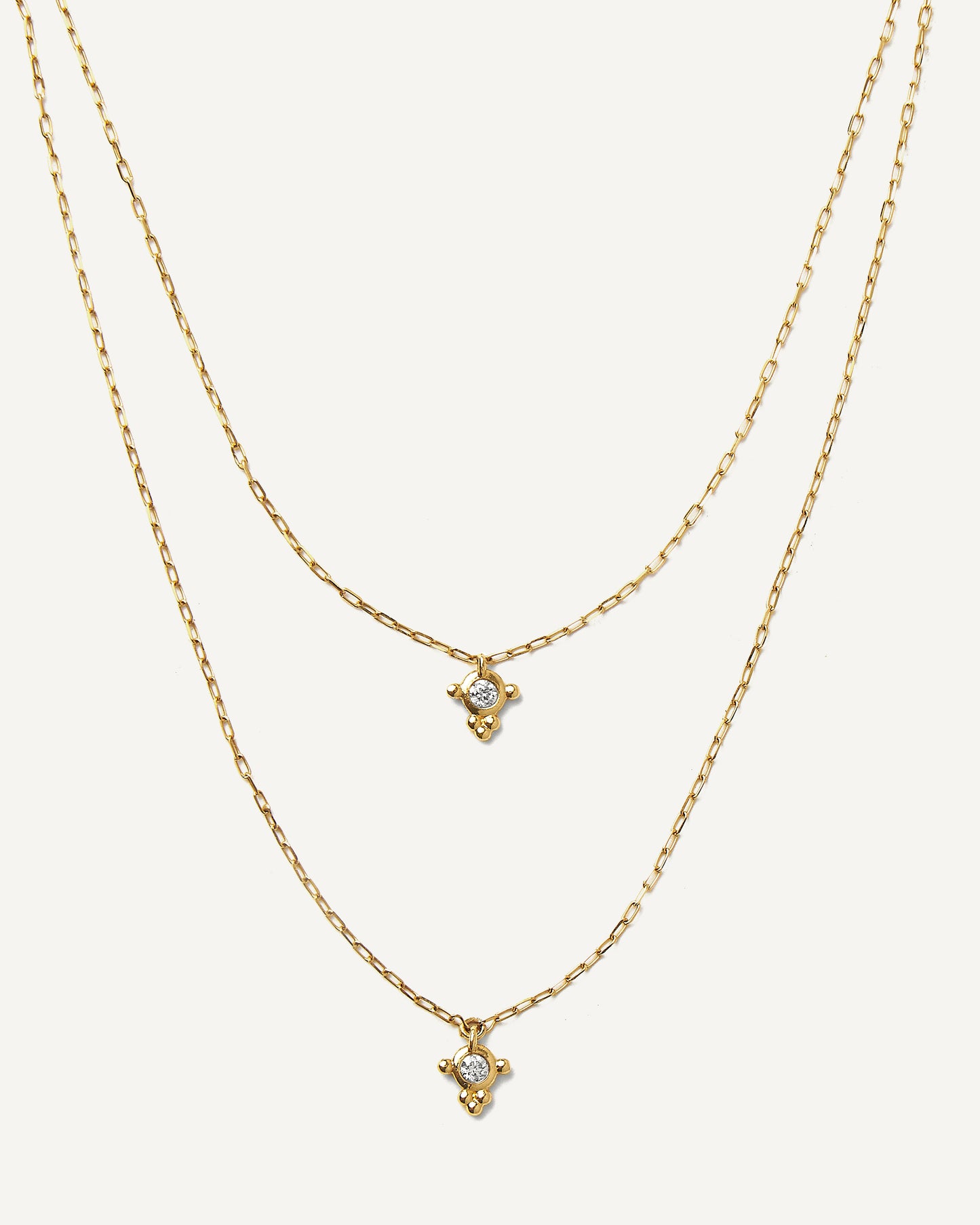 Colar Stella Duplo em Ouro 18k e Diamante