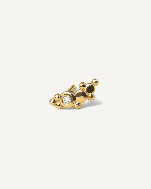 Brinco Céu Diamante Unitário Petit em Ouro 18K