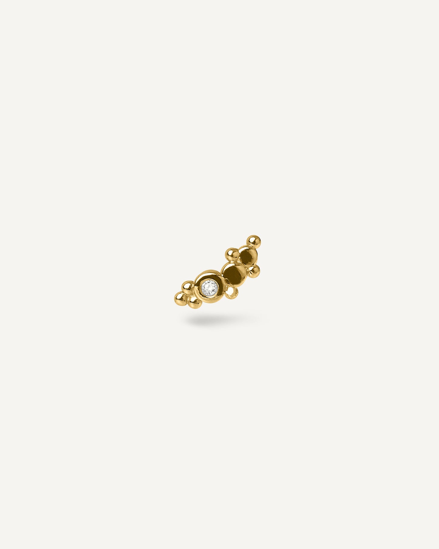 Stud Céu Diamante Unitário Petit em Ouro 18K
