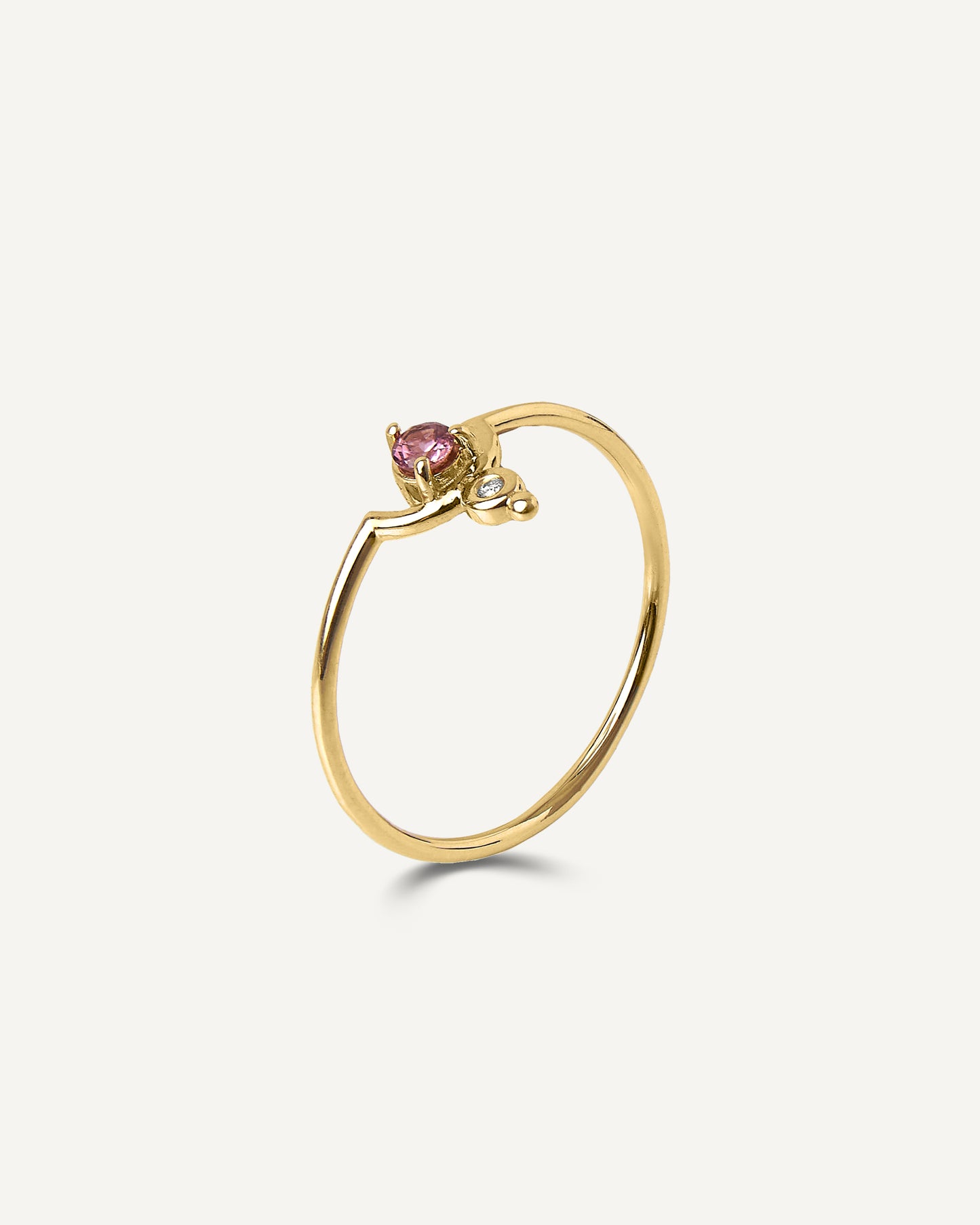 Anel Aris Rubelita em Ouro 18K
