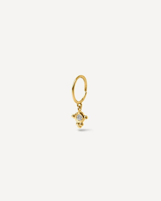 Argola Stella Petit Unitária em Ouro 18K e Diamante