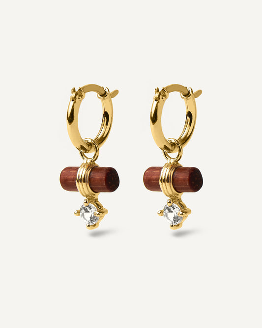 Argola Milos em Ouro 18K e Madeira