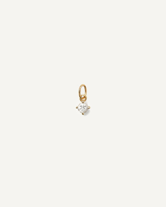 Pingente Lil Safira Branca em Ouro 18K