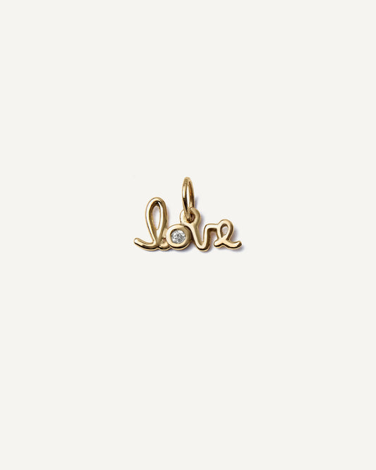 Pingente Love em Ouro 18K e Diamante