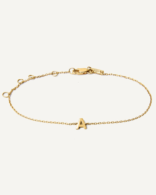 Pulseira Personalizada Inicial em Ouro 18K