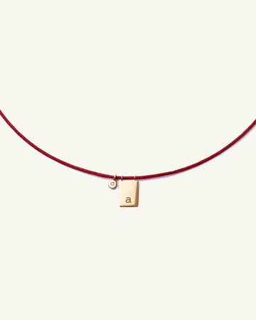 Colar Personalizado Cord Inicial em Ouro 18K e Diamante