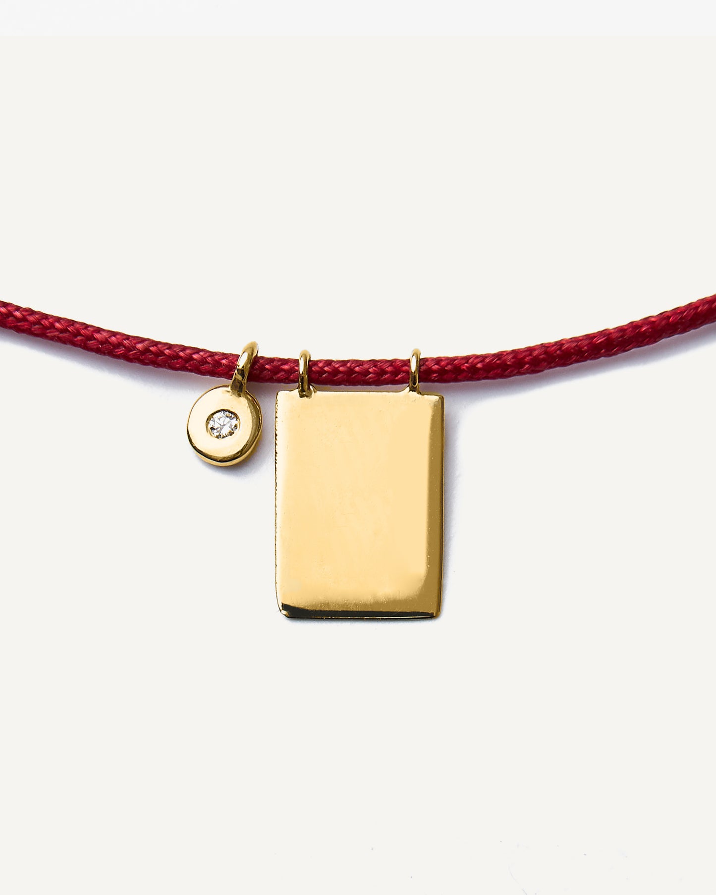 Colar Personalizado Cord Inicial em Ouro 18K e Diamante
