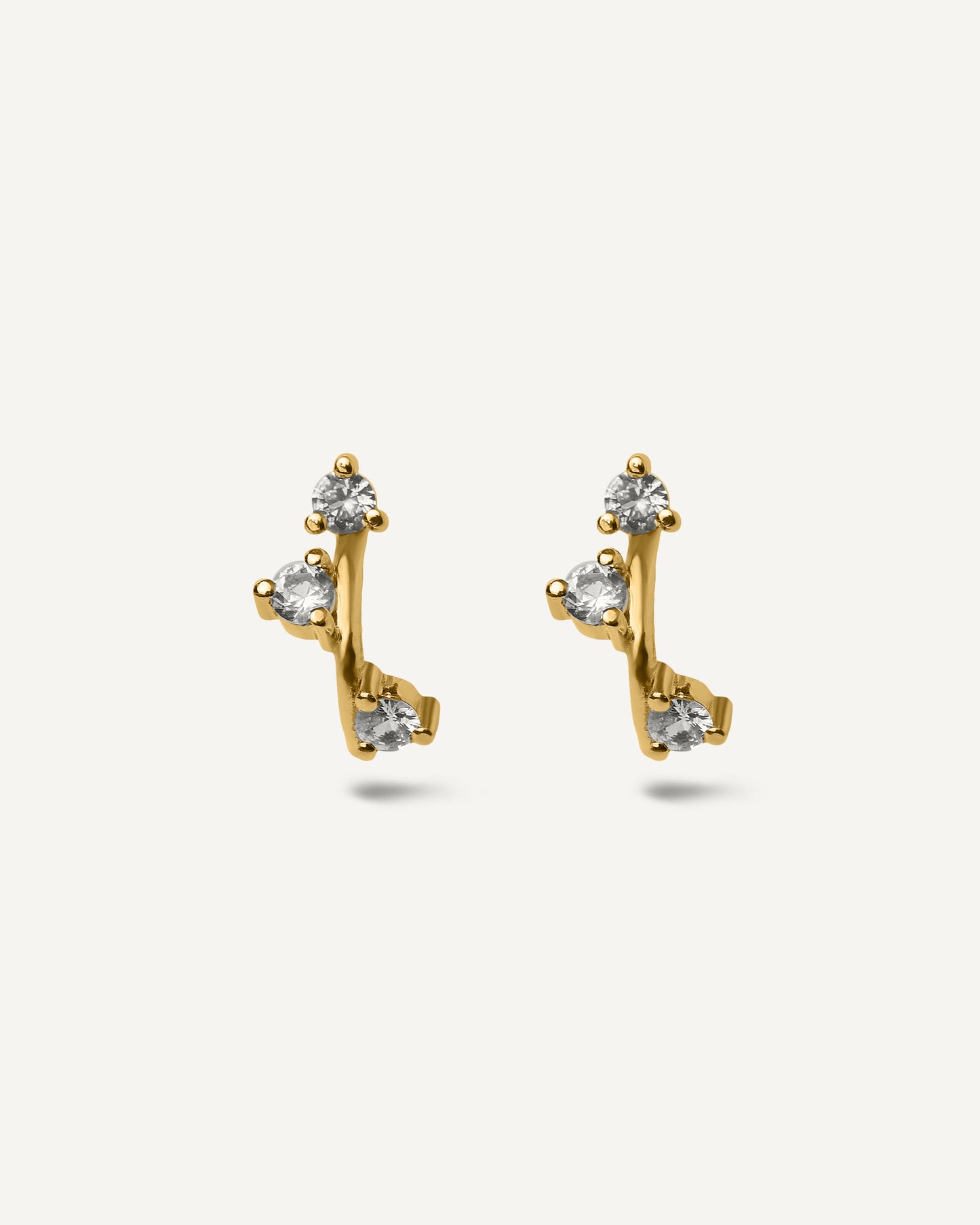 Argola Nora em Ouro 18K e Safiras Brancas
