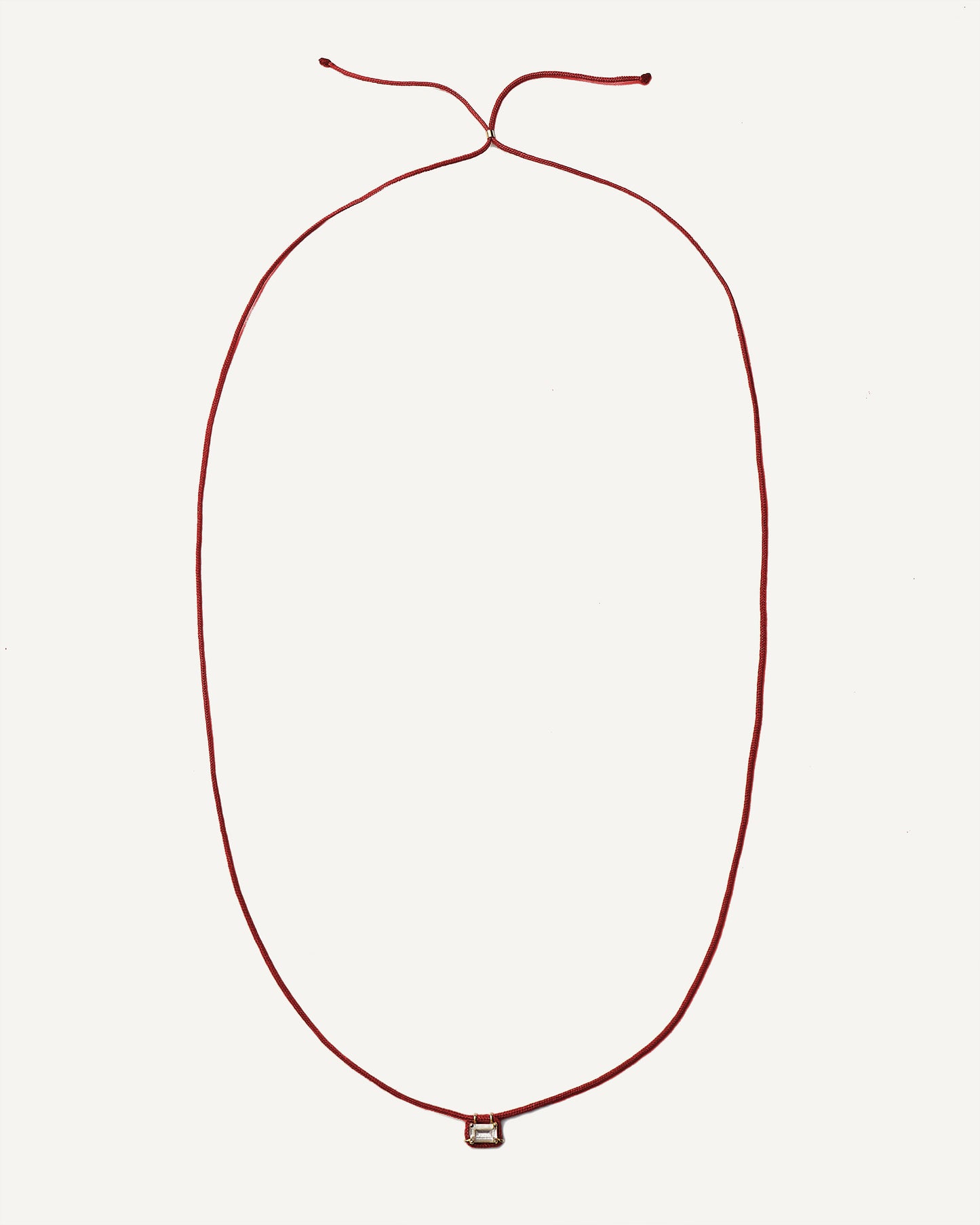 Colar Cord Nora Vermelho em Ouro 18K e Safira Branca