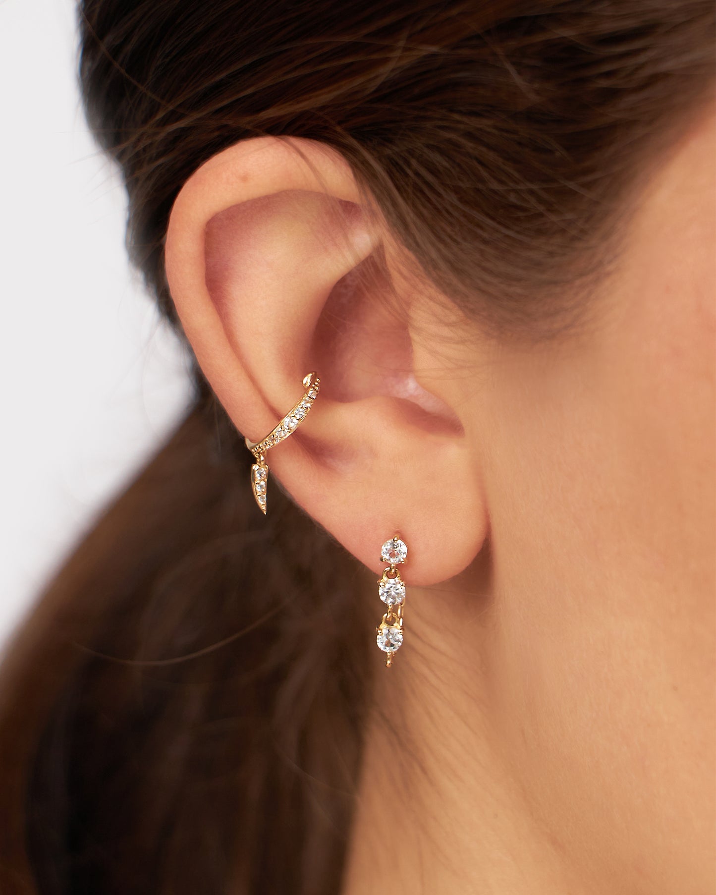 Piercing Tina em Ouro 18K e Safiras