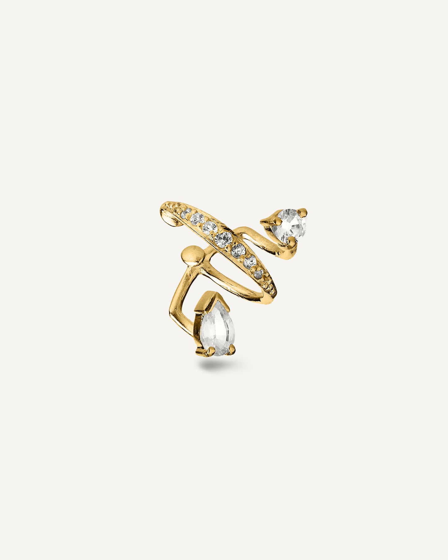 Piercing Donna em Ouro 18K e Safiras Brancas