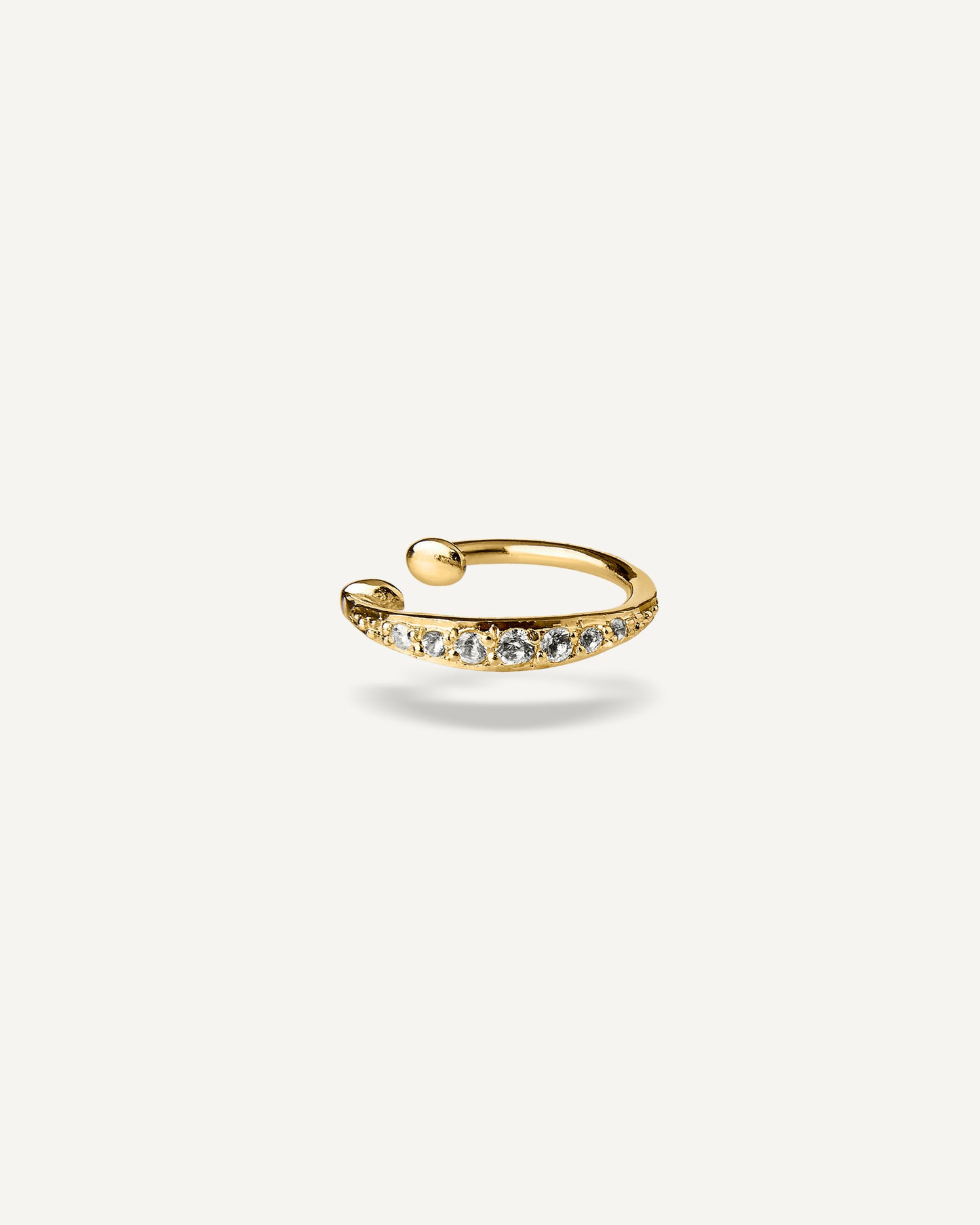 Piercing Disco em Ouro 18K e Safiras Brancas