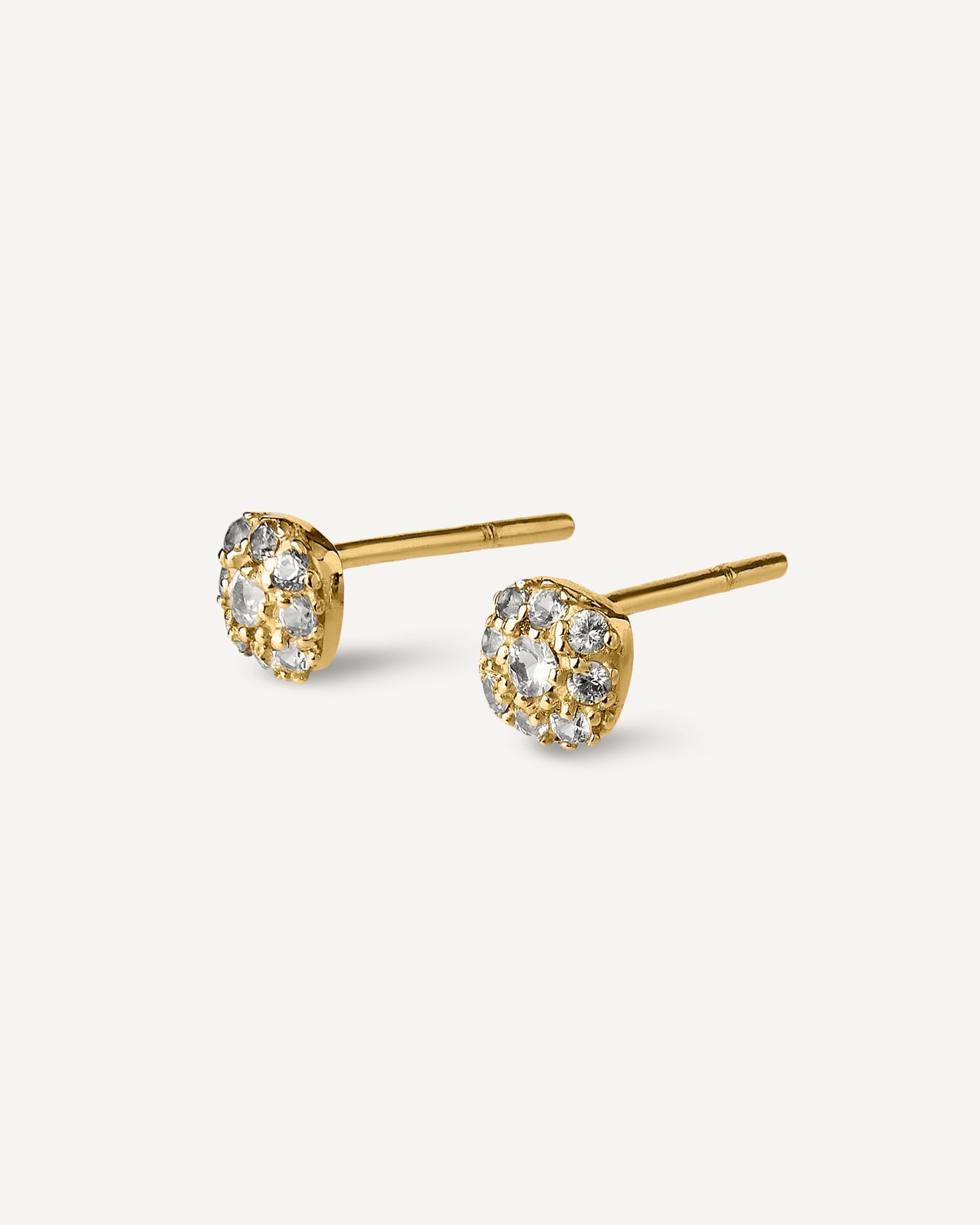 Brinco Gloria em Ouro 18k e Safiras Brancas