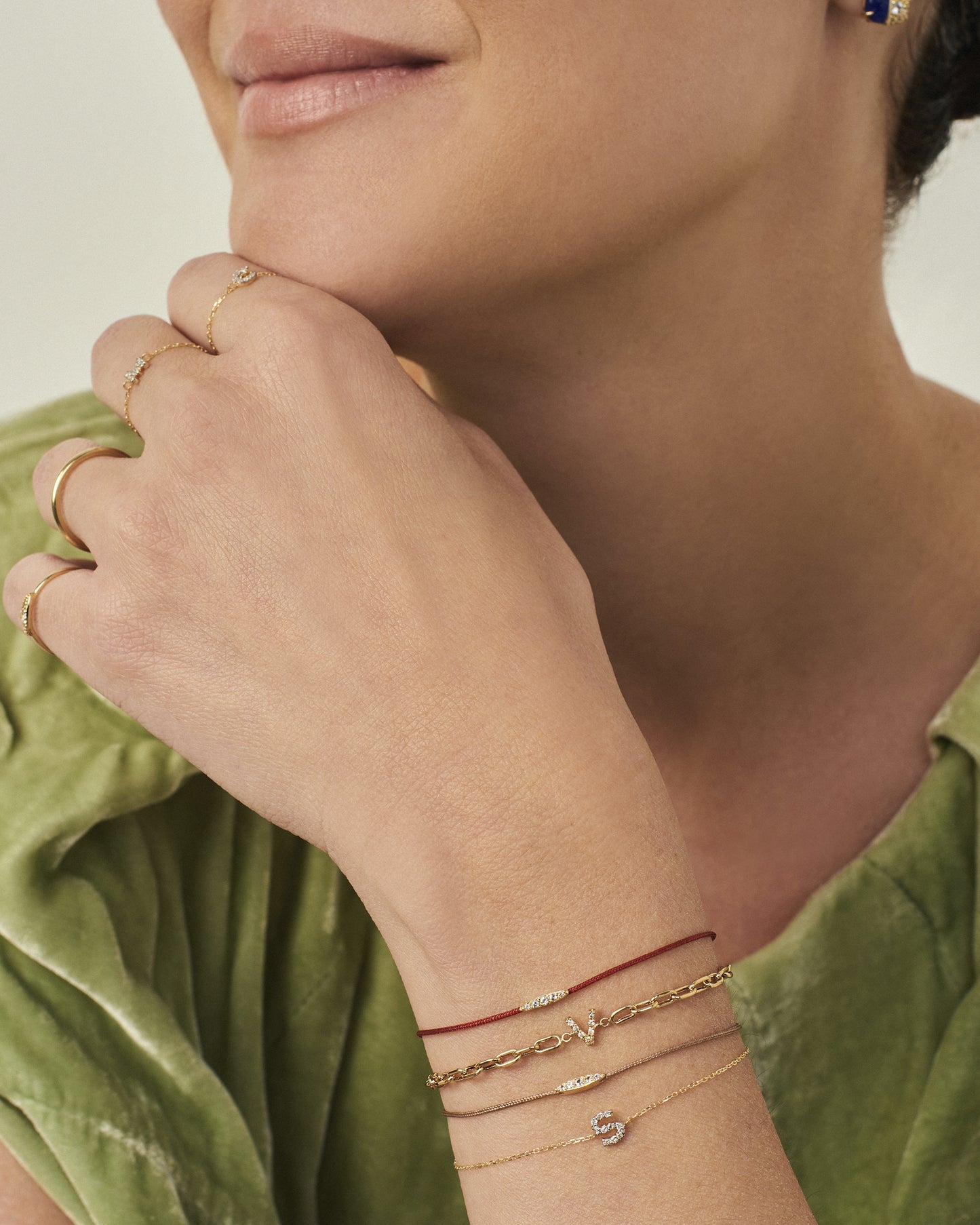 Pulseira Inicial em Ouro 18K e Diamantes