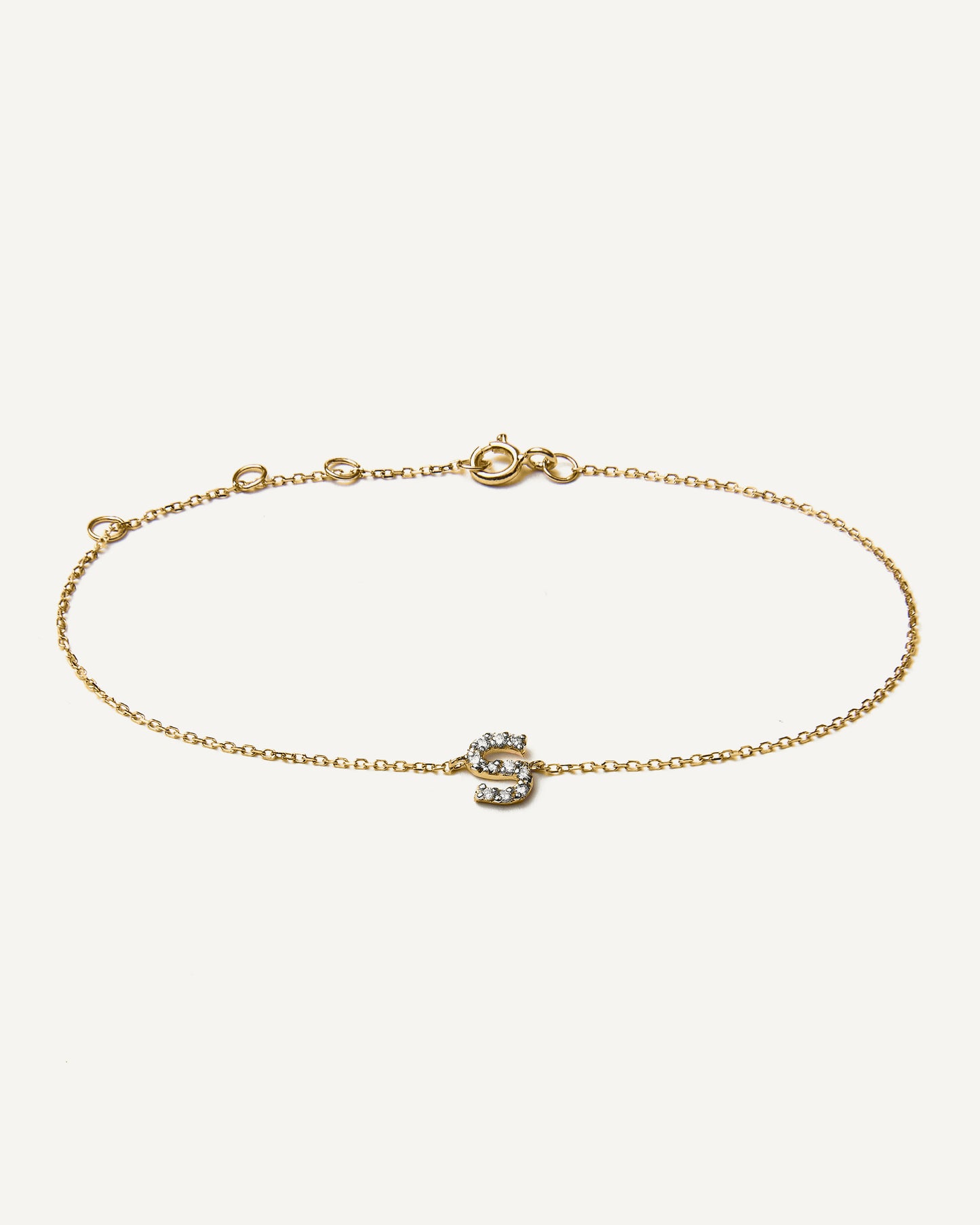Pulseira Inicial em Ouro 18K e Diamantes