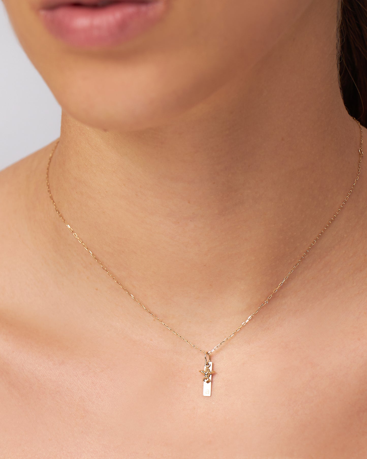 Pingente Placa Inicial Espirito Santo em Ouro 18K