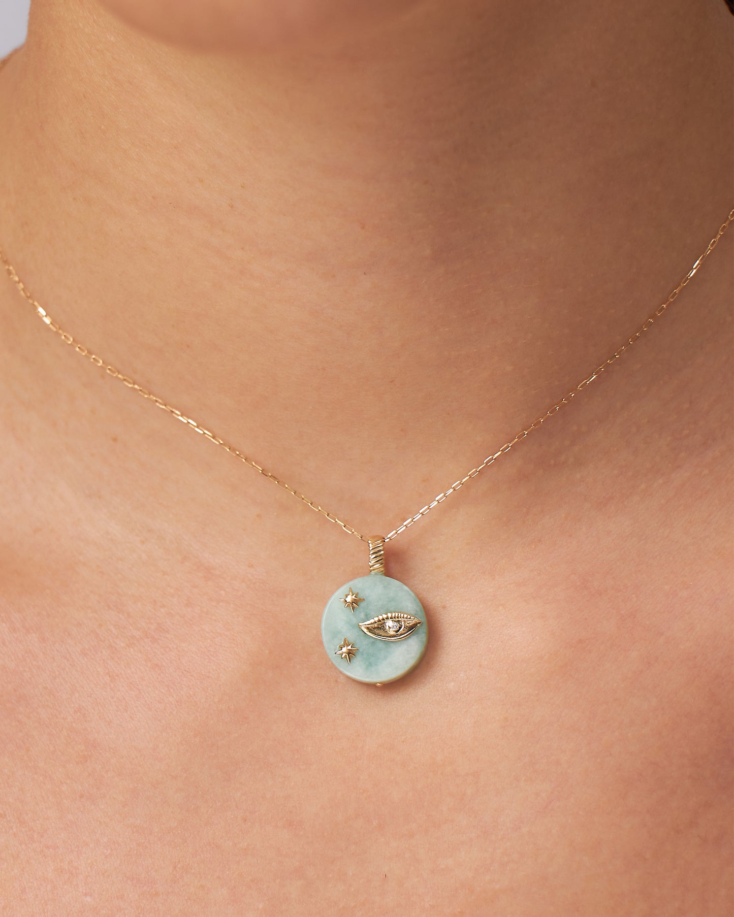 Pingente Horus Amazonita em Ouro 18K