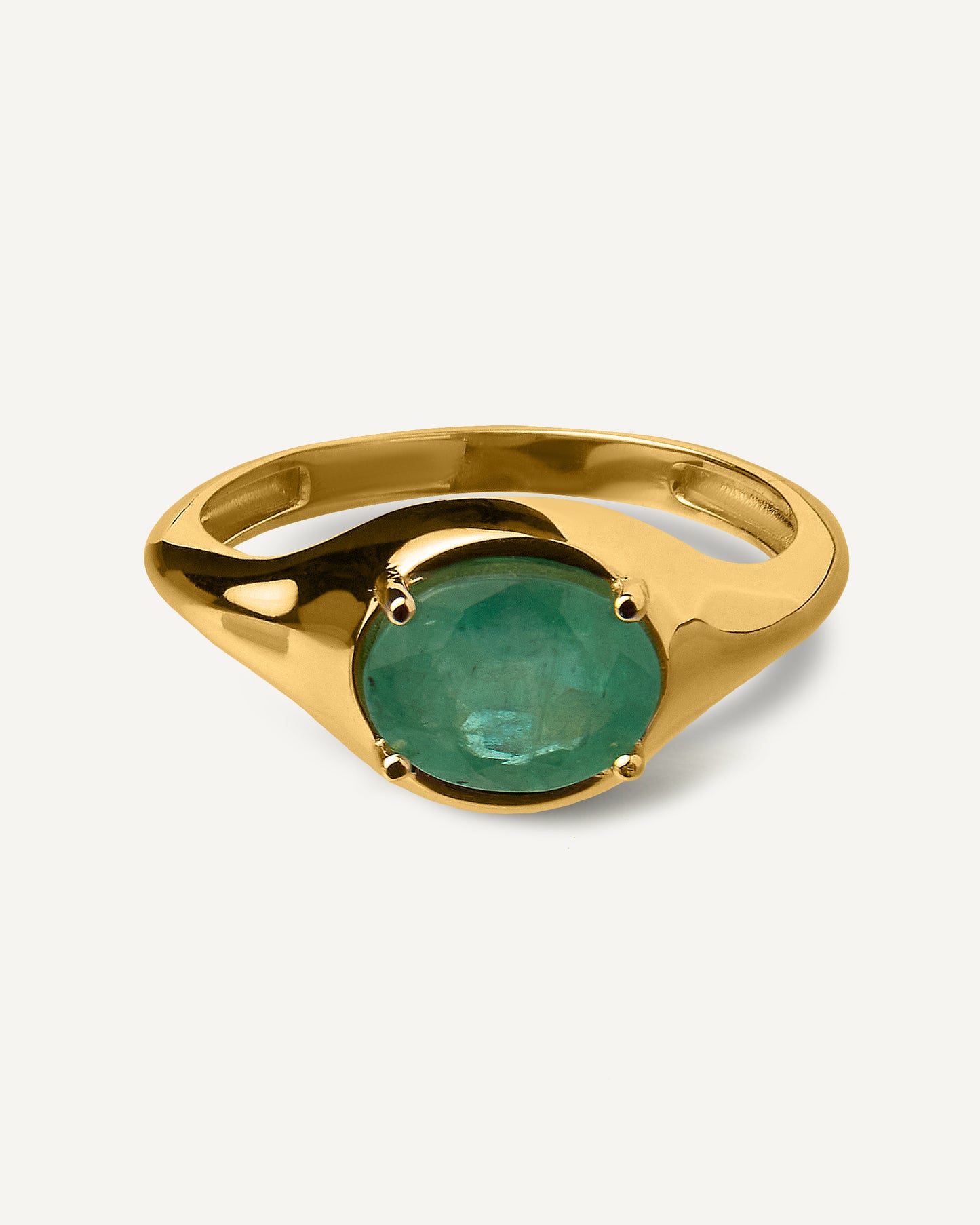 Anel Alexandria Esmeralda em Ouro 18K