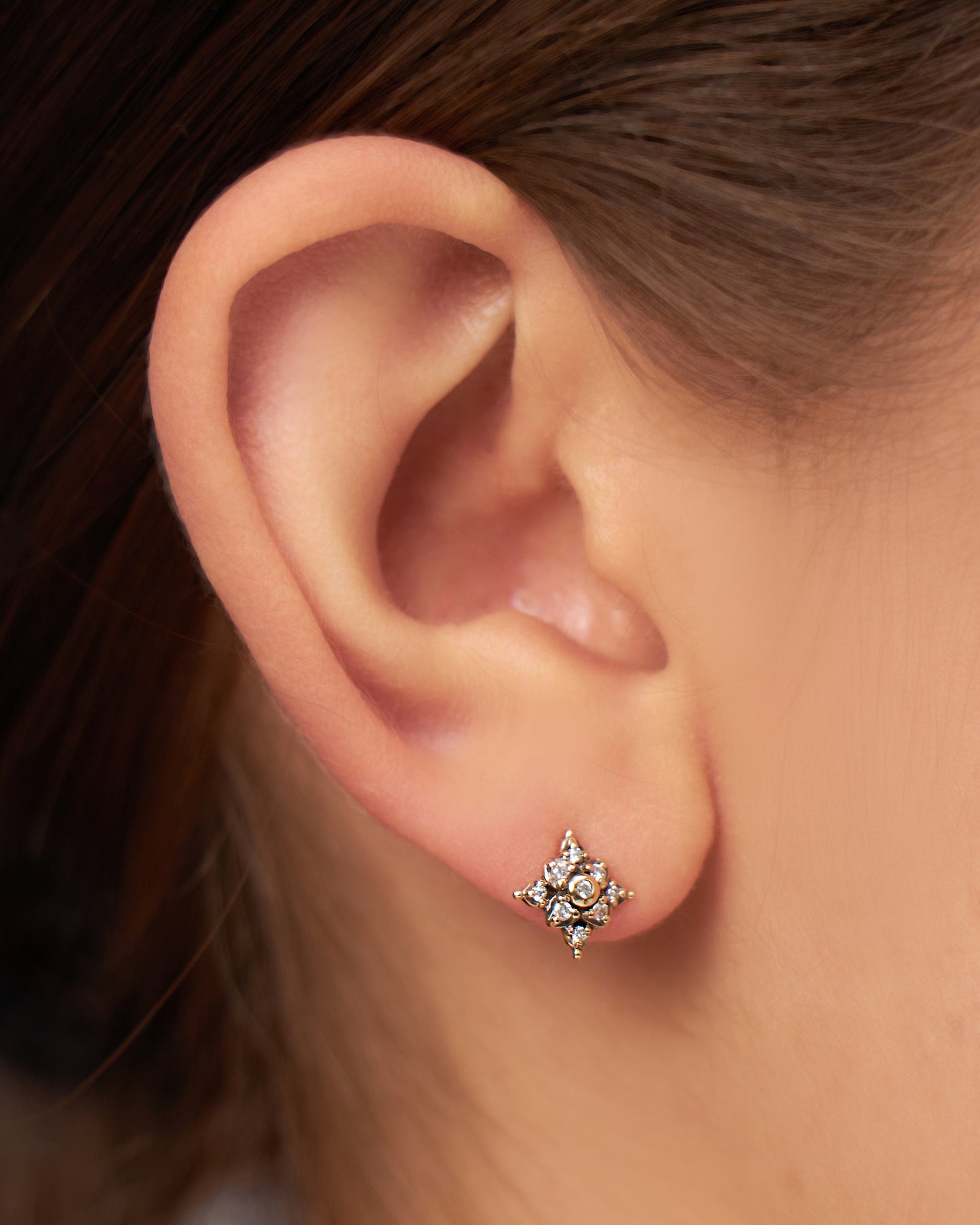 Brinco Antico em Ouro 18K e Diamantes