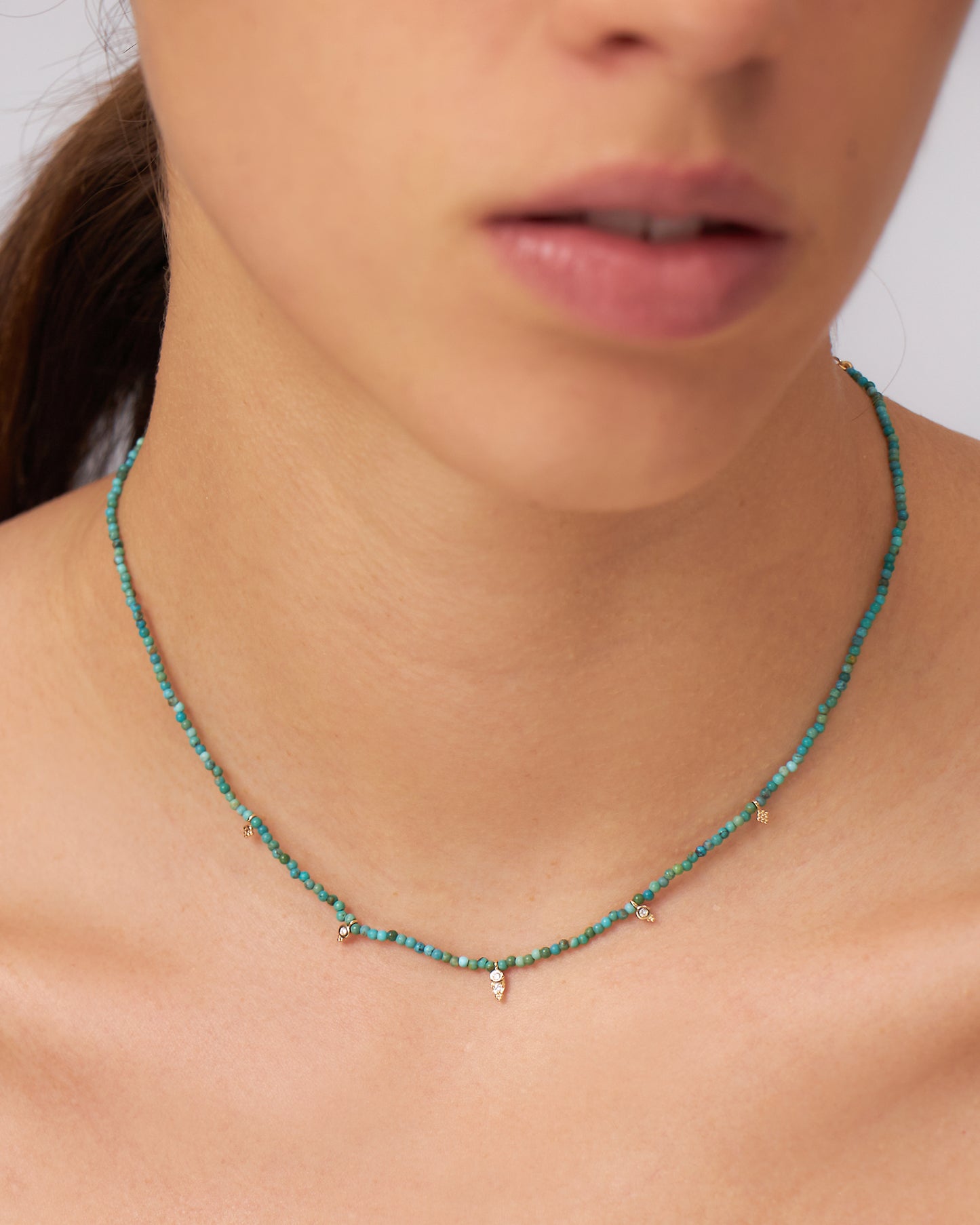 Colar Cleo Turquesas em Ouro 18K