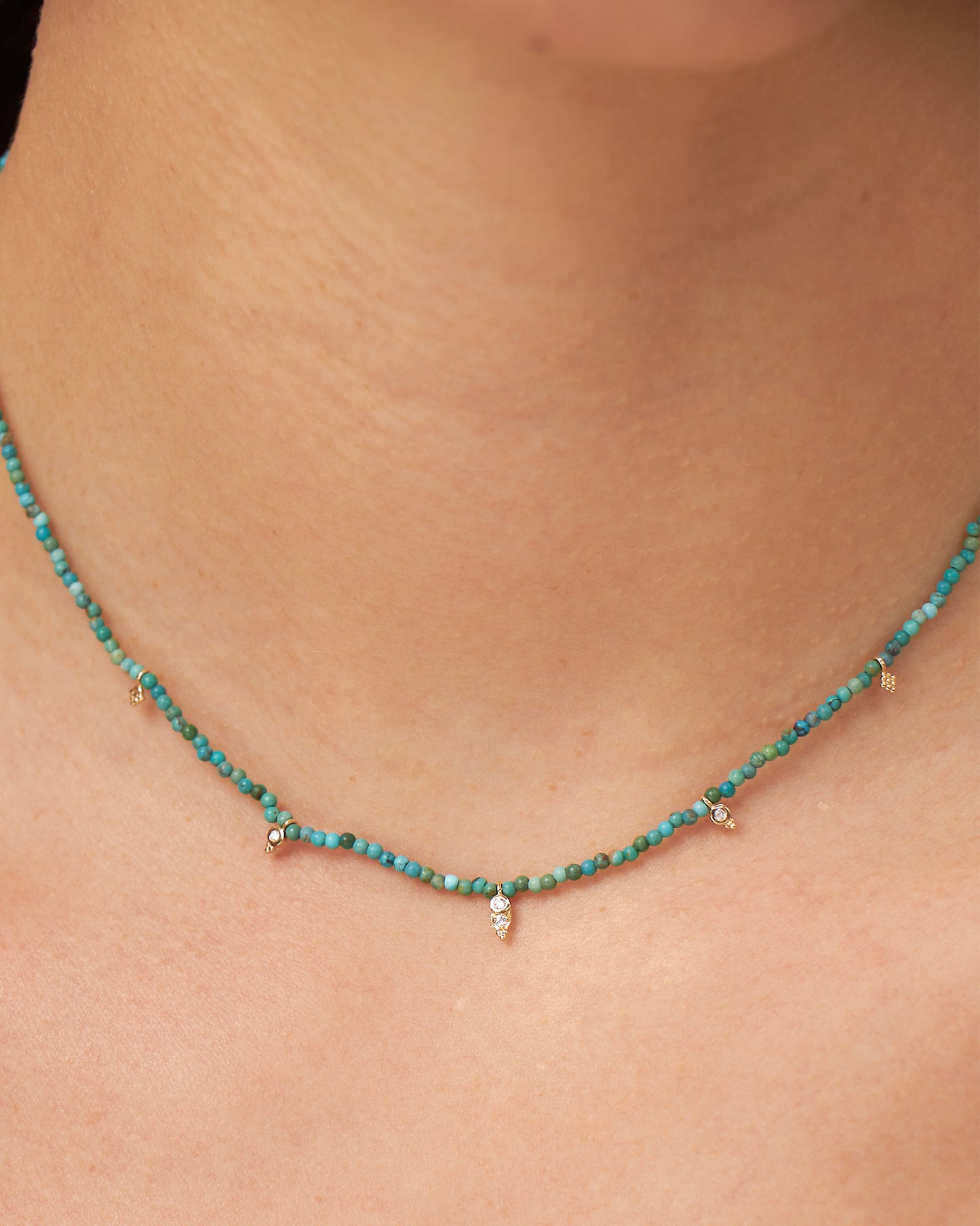Colar Cleo Turquesas em Ouro 18K