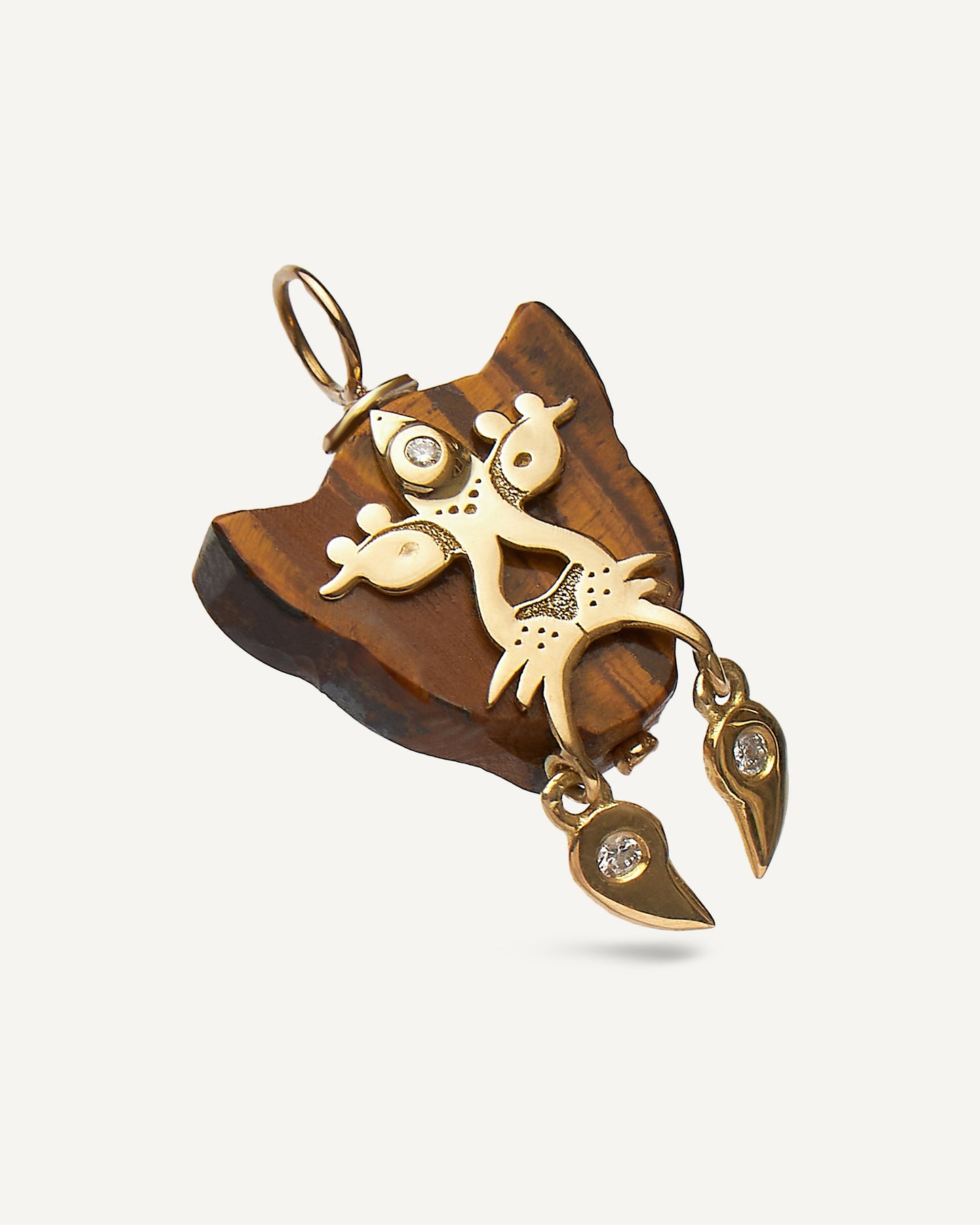 Pingente Cairo Olho de Tigre em Ouro 18K