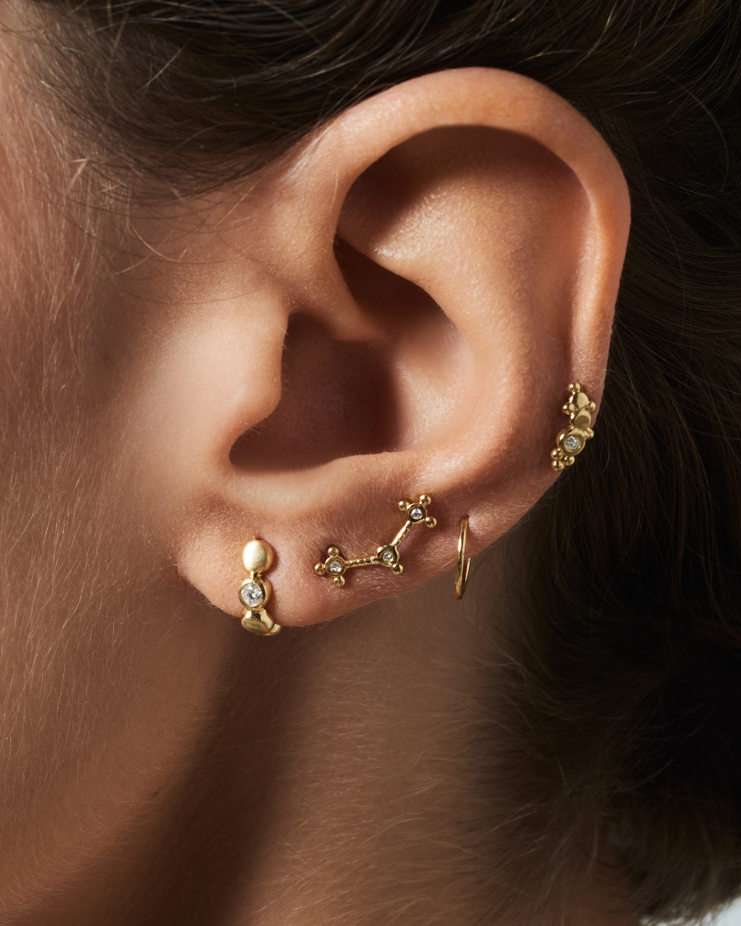 Argola Céu Diamante em Ouro 18K