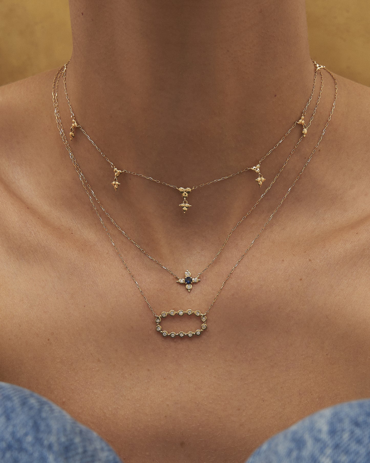 Colar Supernova em Ouro 18K e Safira