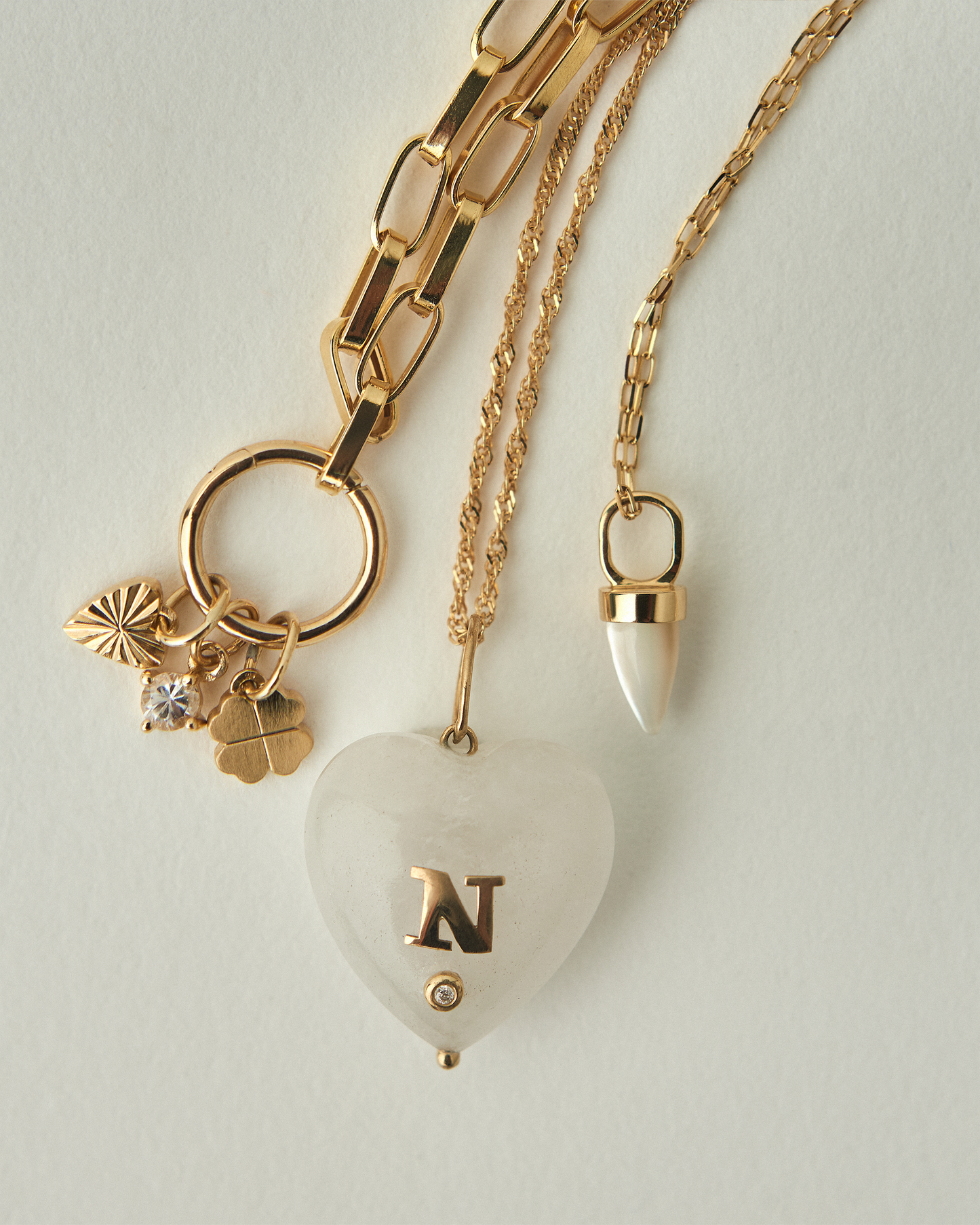 Pingente Lil Safira Branca em Ouro 18K