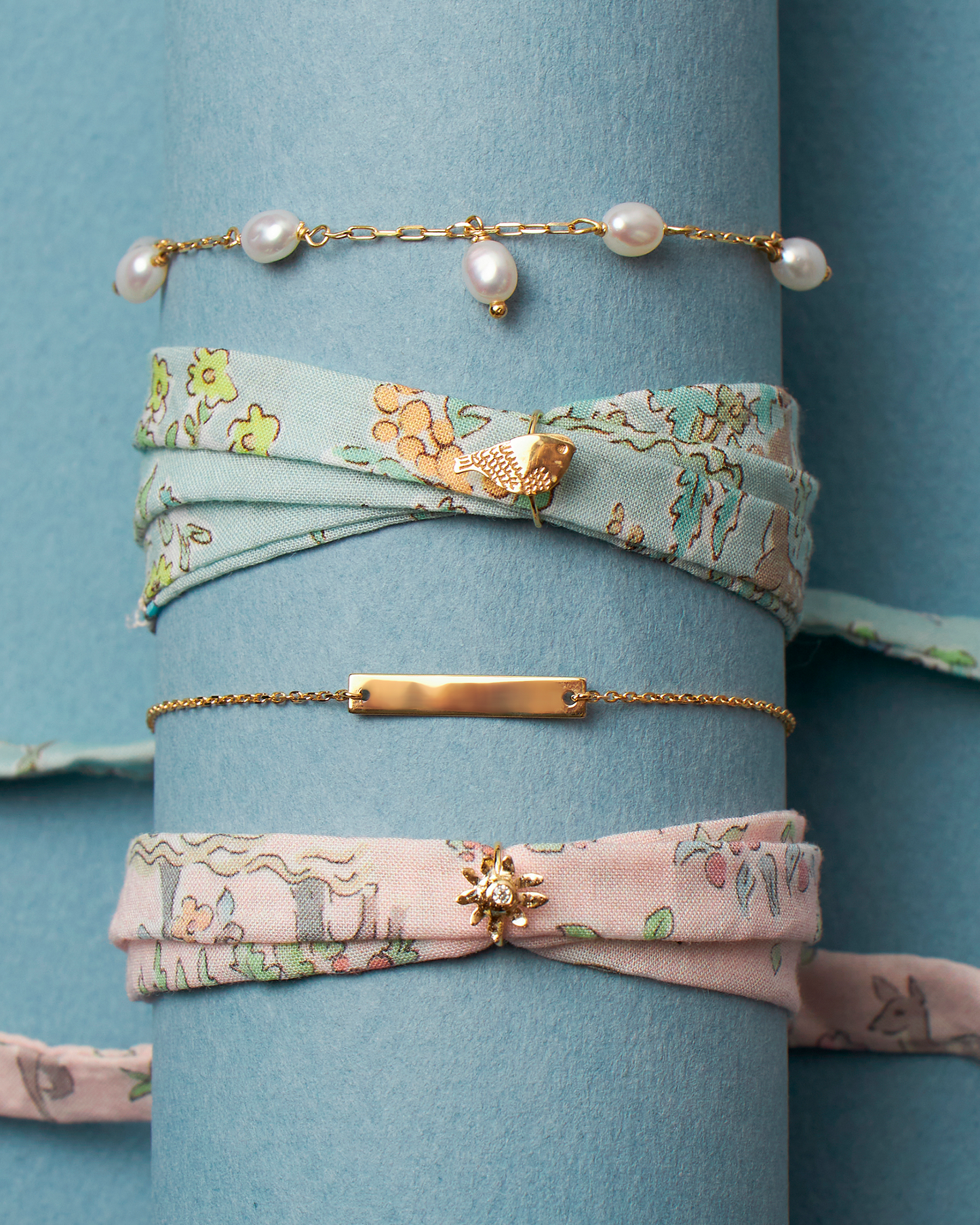 Pulseira Infantil Sal em Ouro 18K e Pérolas