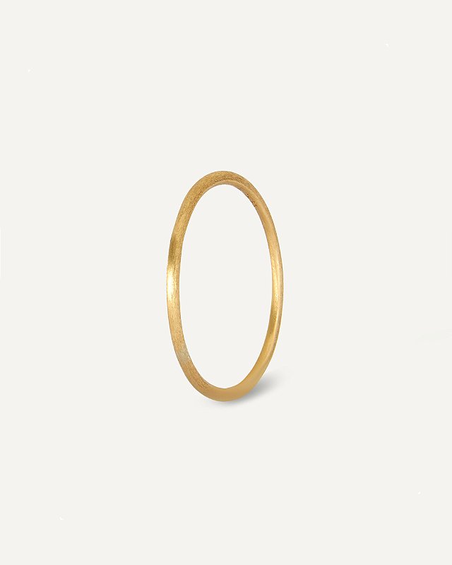 Aliança de Casamento Minimal Fosca em Ouro Amarelo 18K (1.2mm)